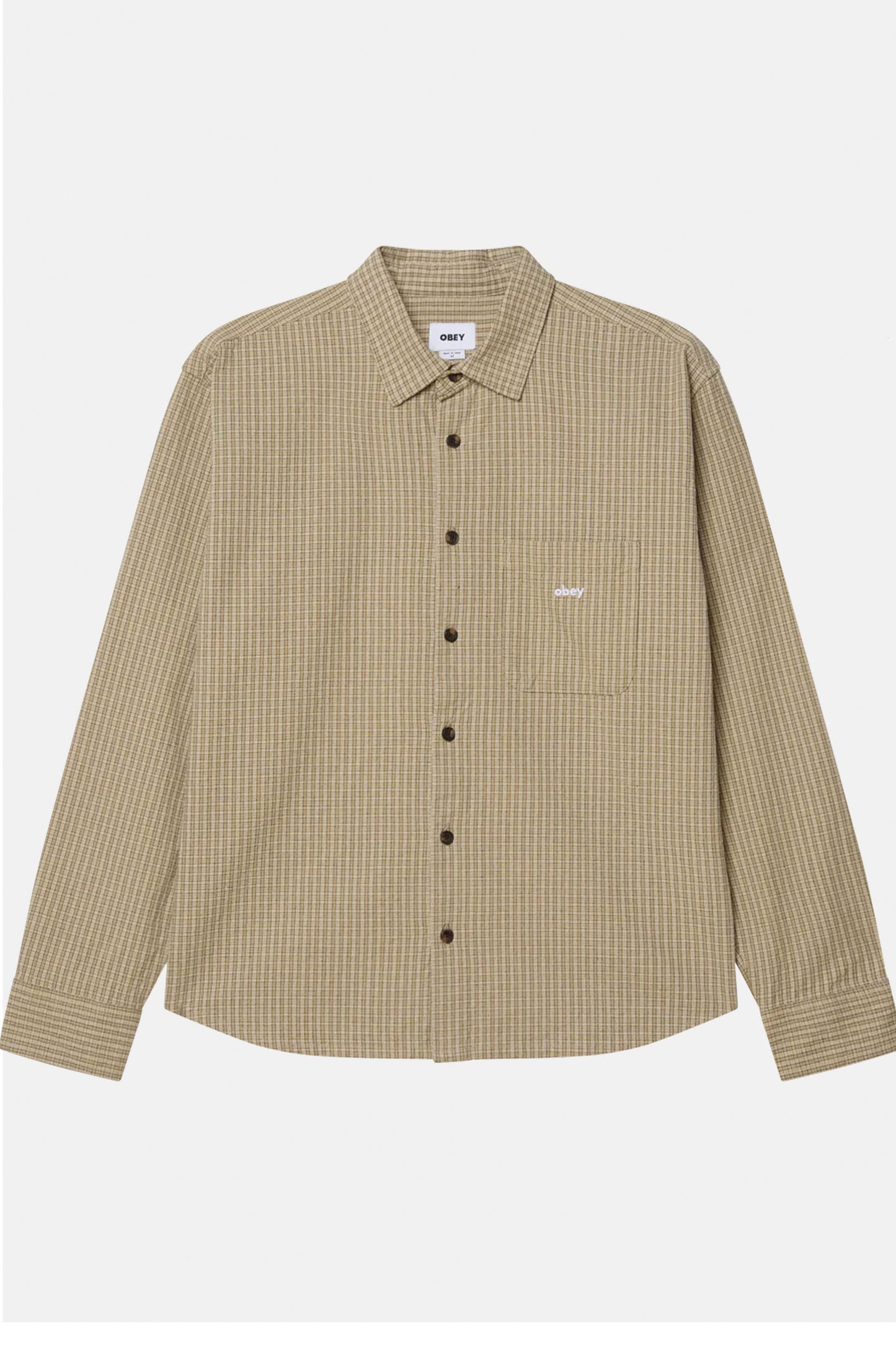 Pukas Surf Shop Man Shirt Obey Jimmy Woven Laurel Oak Multi