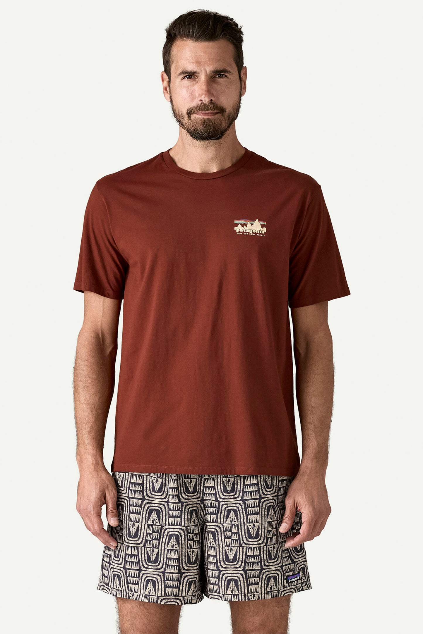 Pukas Surf Shop Patagonia men’s crew T-shirt in Dried Vanilla