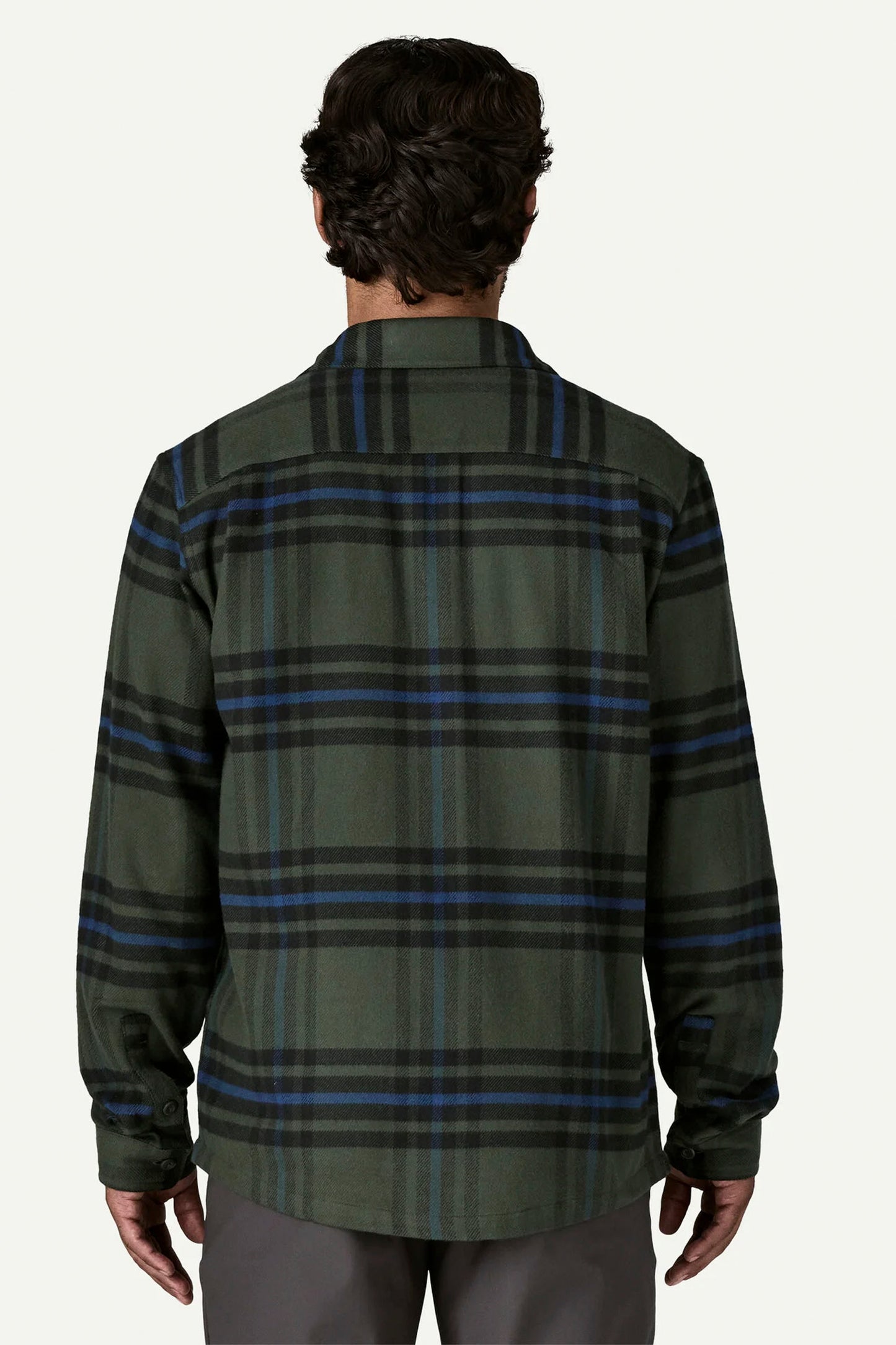 Pukas Surf Shop Patagonia cotton flannel shirt in Old Growth Green