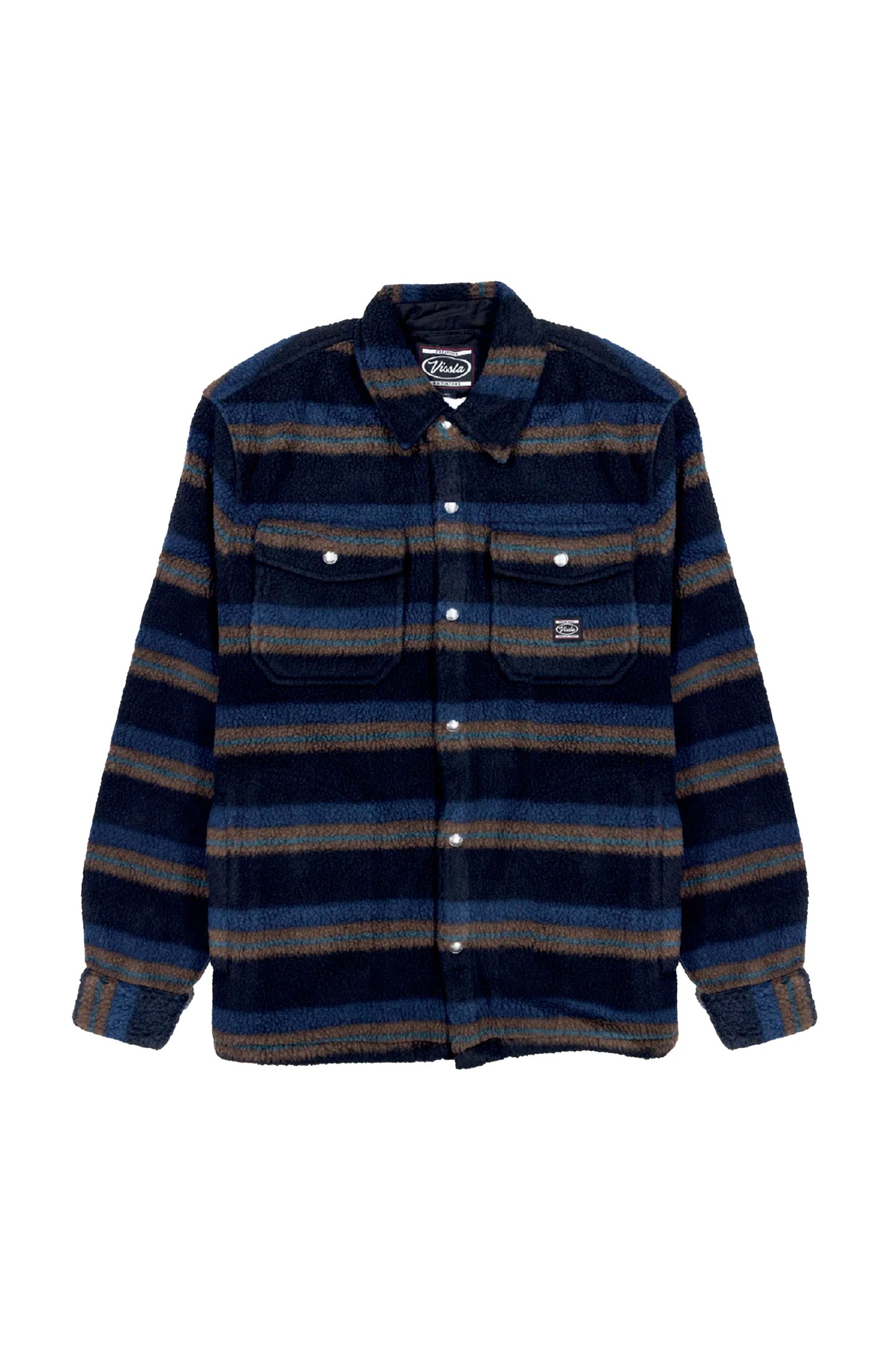 Vissla Pukas Surf Shop Peak Sherpa AO Shirt black heavy sherpa overshirt utility pockets