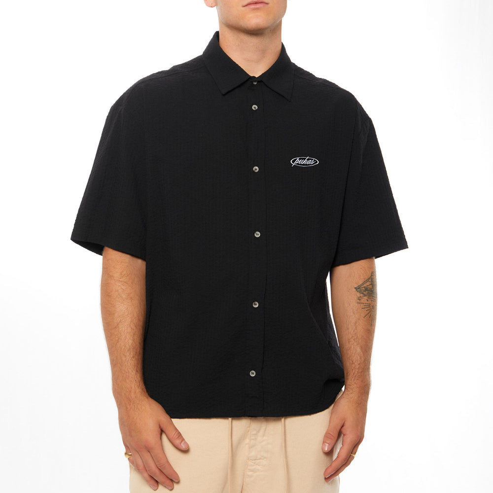 Pukas Surf Shop Man Shirt Pukas Clothing 90s Shirt Black