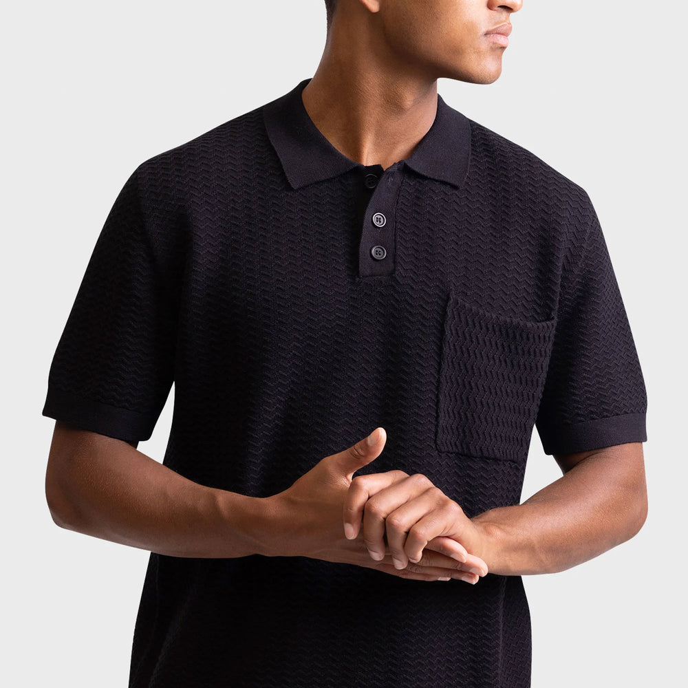Pukas Surf Shop Man Shirt Redefined Rebel Fernando Knit Polo Black