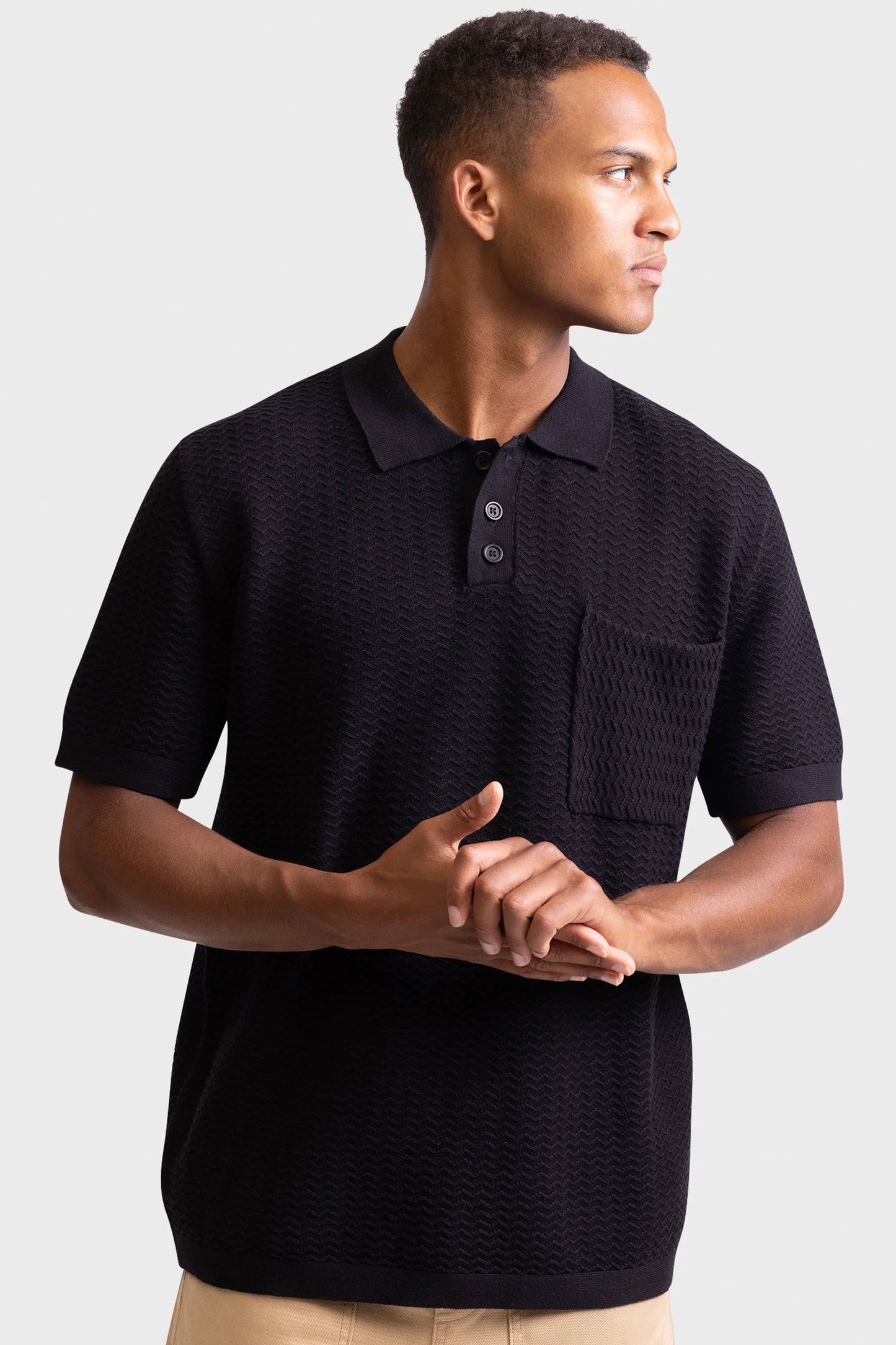 Pukas Surf Shop Man Shirt Redefined Rebel Fernando Knit Polo Black