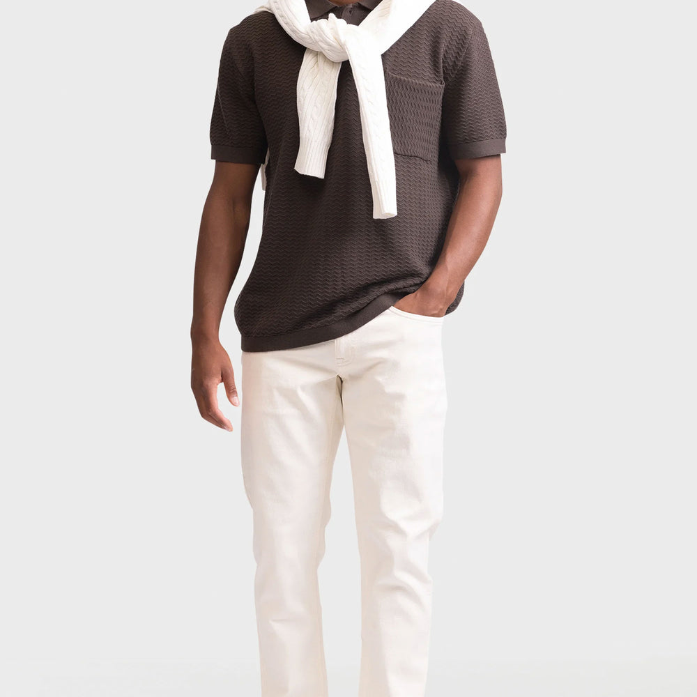 Pukas Surf Shop Man Shirt Redefined Rebel Fernando Knit Polo Turkish Coffee