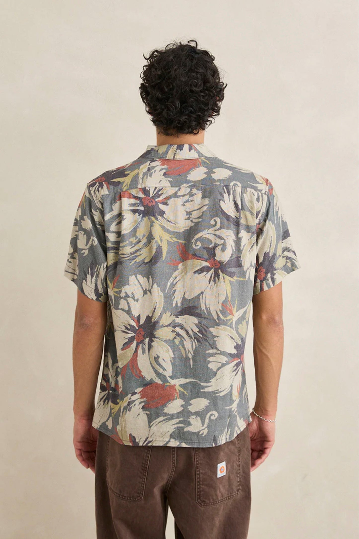 RHYTHM Tropical Camo Shirt in linen rayon blend - men's short sleeve shirt with subtle camo print