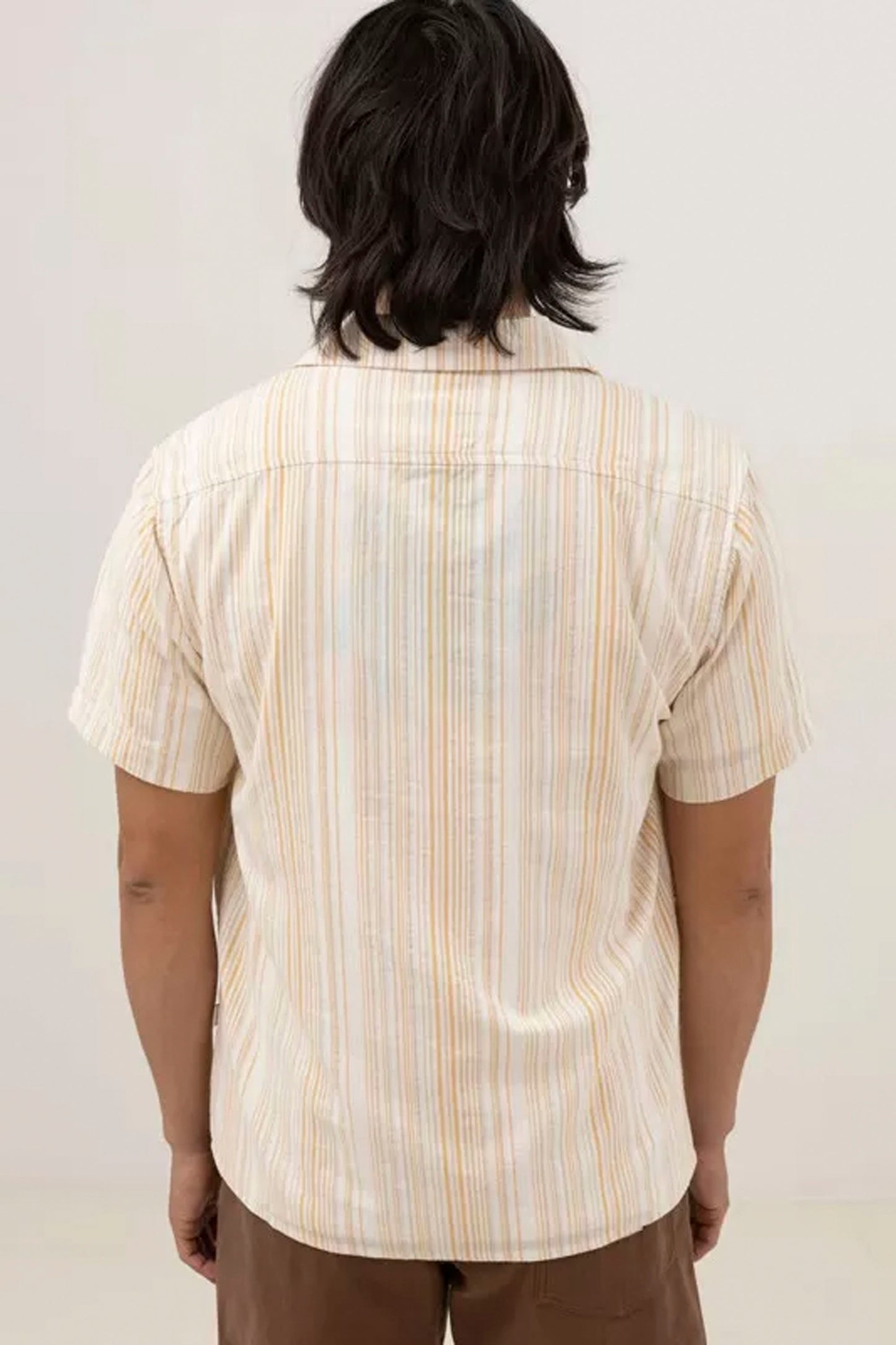 Rhythm Vacation Stripe natural cotton shirt with Cuban collar - coastal lifestyle menswear