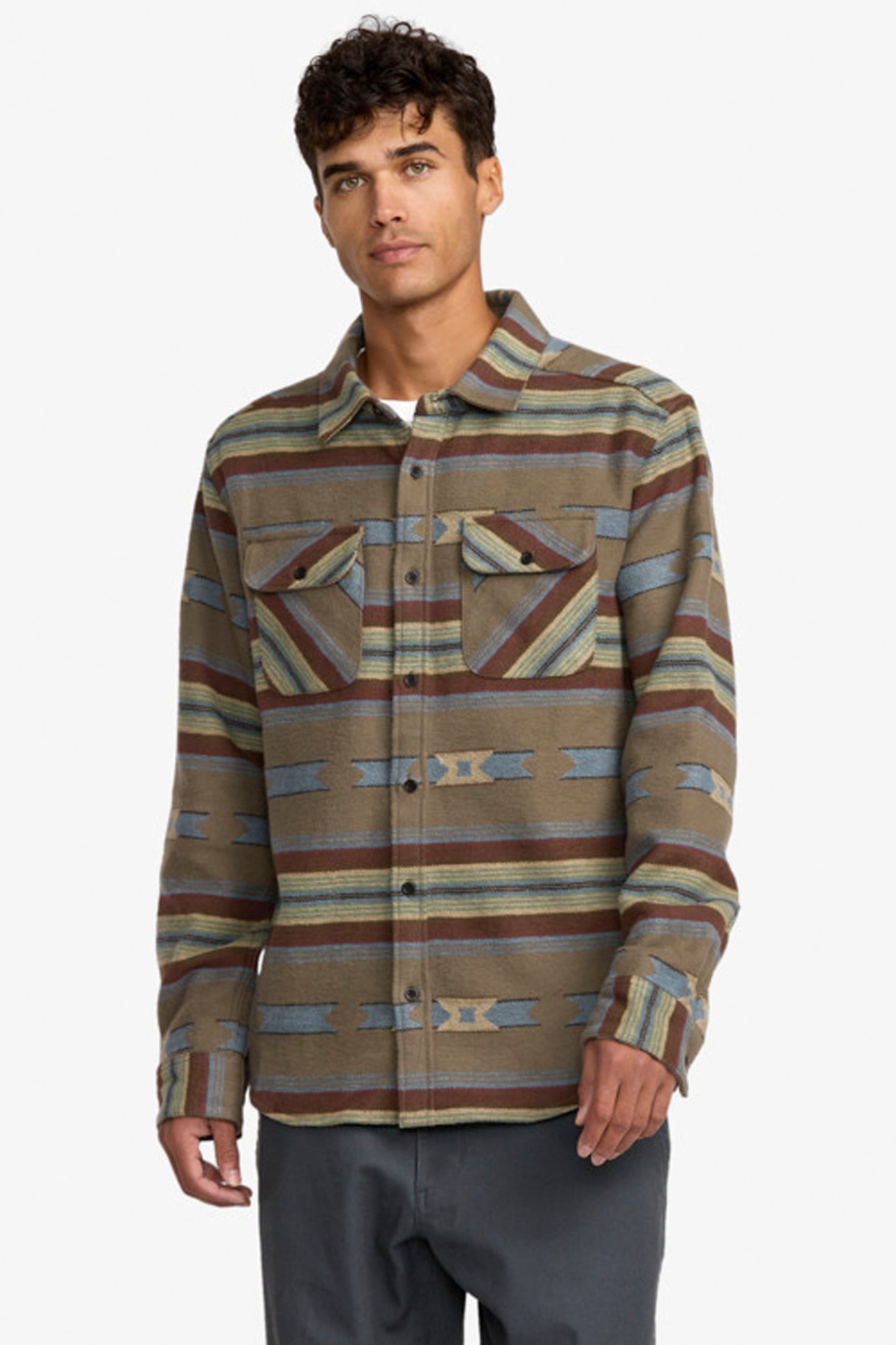 Pukas Surf Shop RVCA flannel shirt in blanket plaid