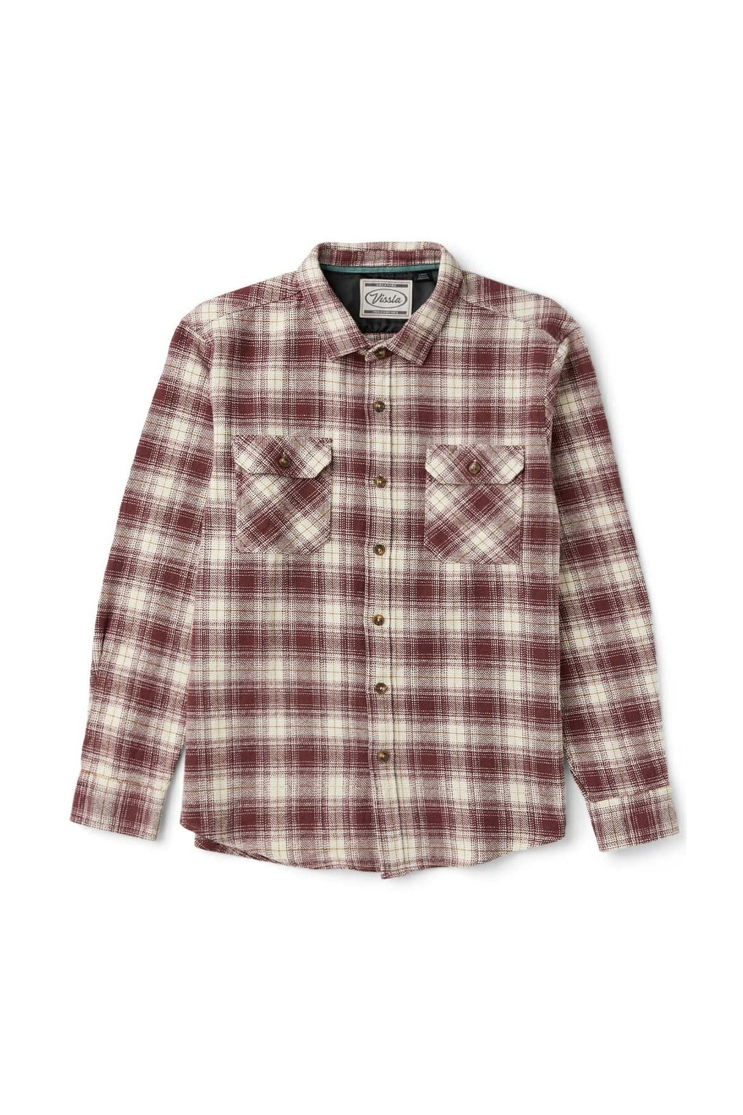 Vissla Pukas Surf Shop Creators Heavy Days Eco LS Flannel brick relaxed fit shirt