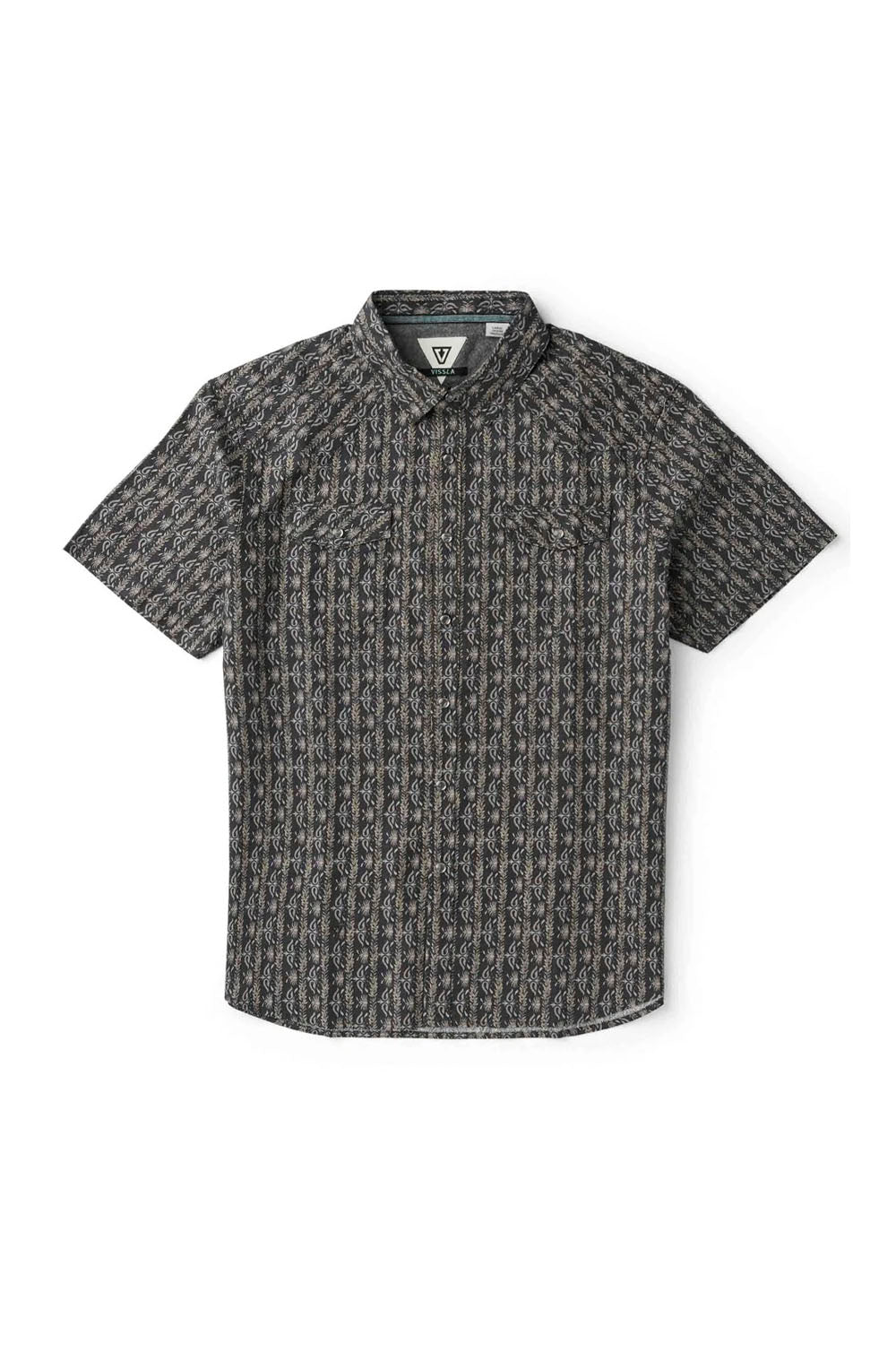 Black and white striped polo shirt on a white background