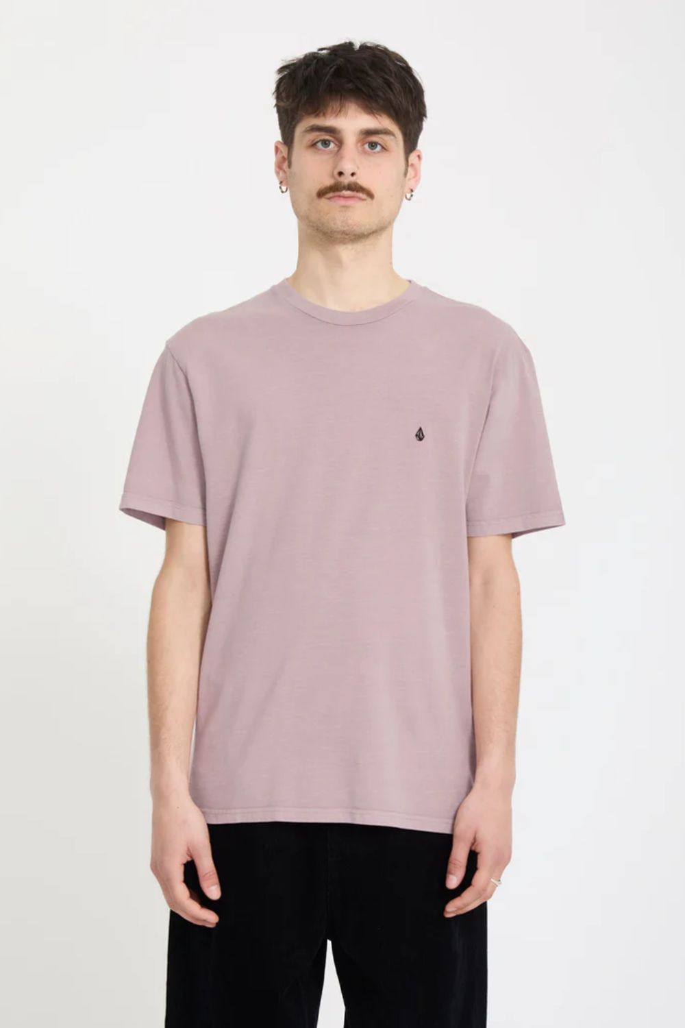 VOLCOM Solid Stone Emb T-Shirt bark brown – embroidered logo surf lifestyle men's tee

