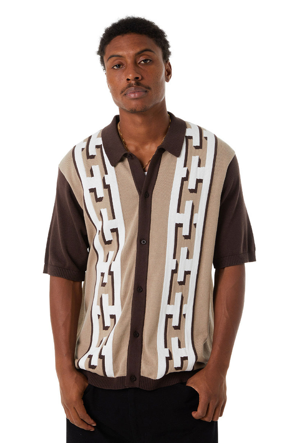 Pukas Surf Shop Man Shirts HUF Pillar Knit Sweater Brown