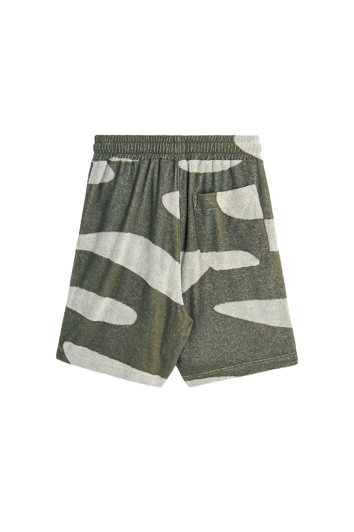 Bask In The Sun Borja Short in Olive – organic cotton terry men's short, back view | Pukas Surf Shop