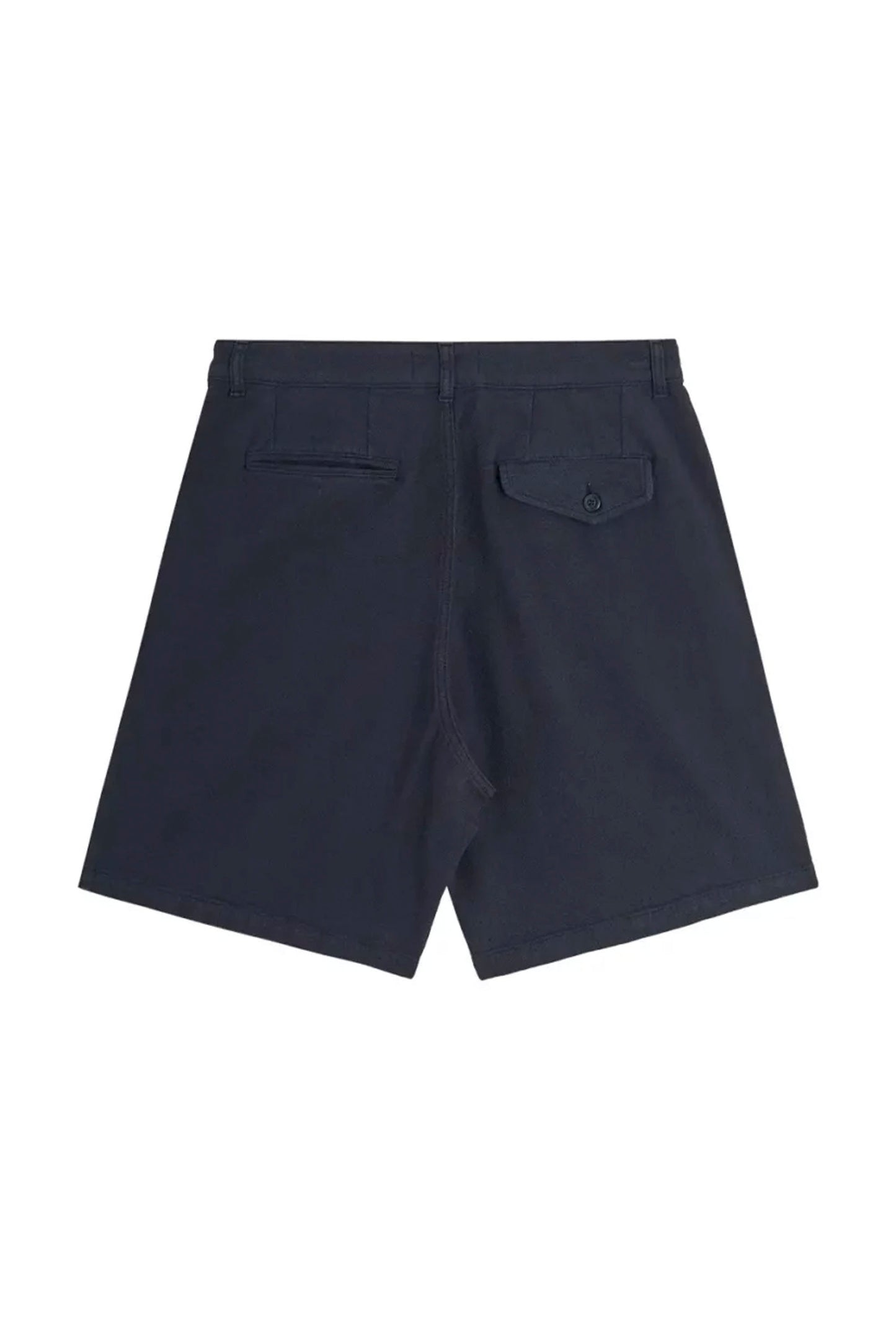 Bask In The Sun Zuriko Short Midnight — back view, relaxed fit organic cotton piqué shorts