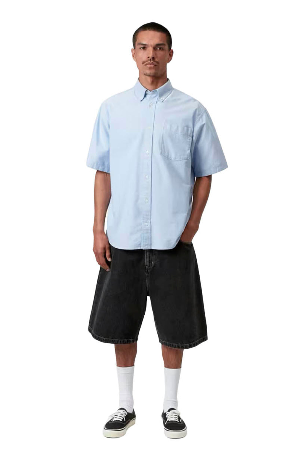 Carhartt WIP Brandon Short Black Stone Washed | Shop at PUKAS SURF