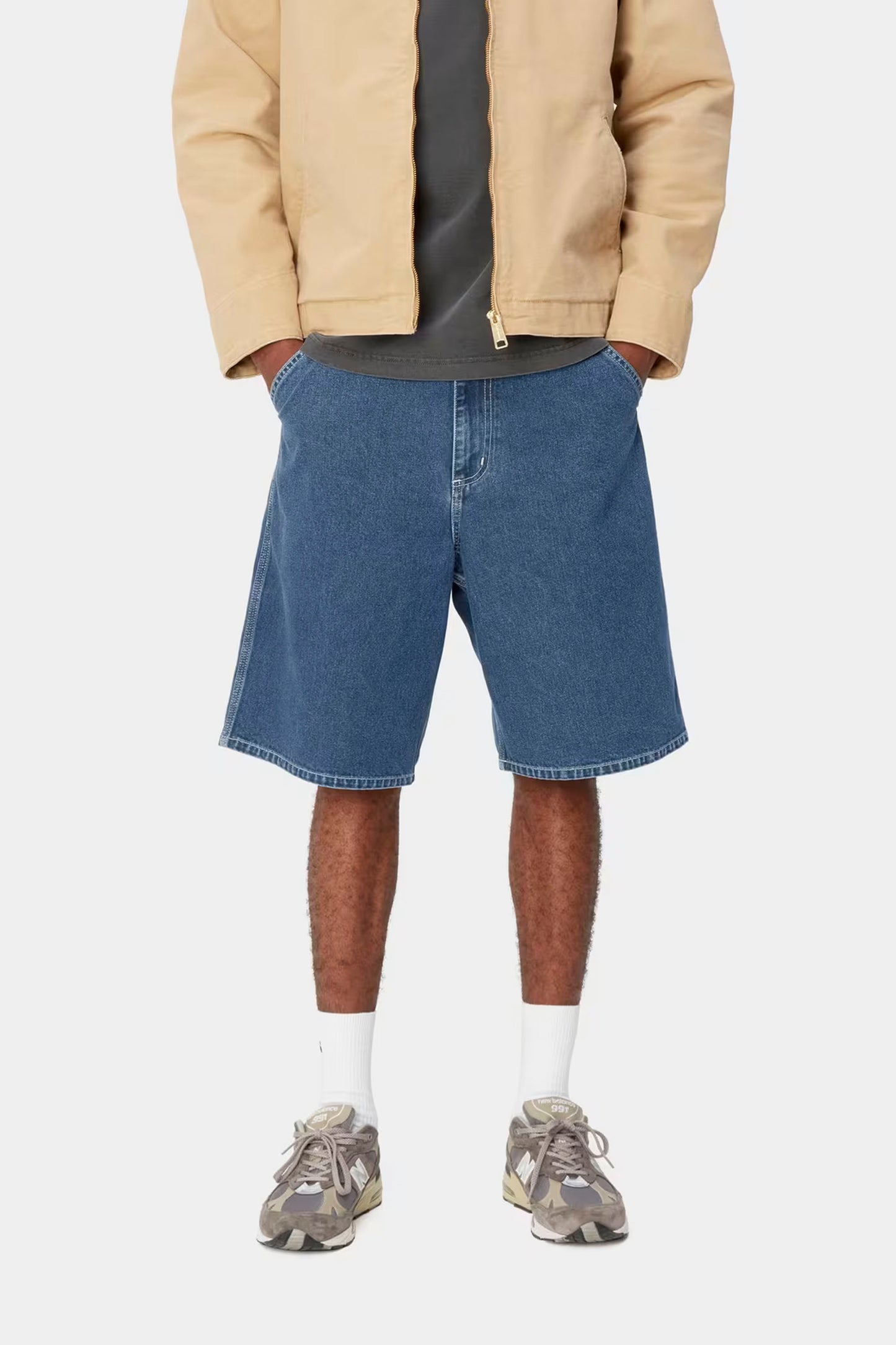 CARHARTT WIP Simple Short Blue Stone Washed - Men's Workwear Style Shorts at Pukas Surf Shop

