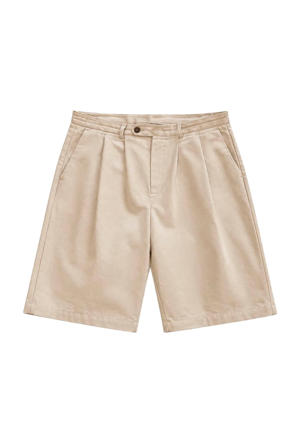 Beige shorts on a white background