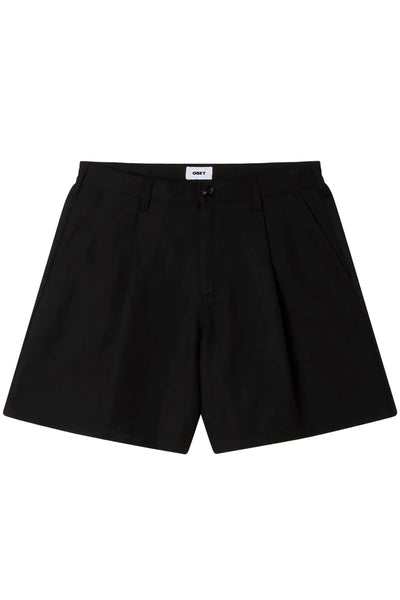 OBEY Dean Pleated Short Black | Shop at PUKAS SURF SHOP