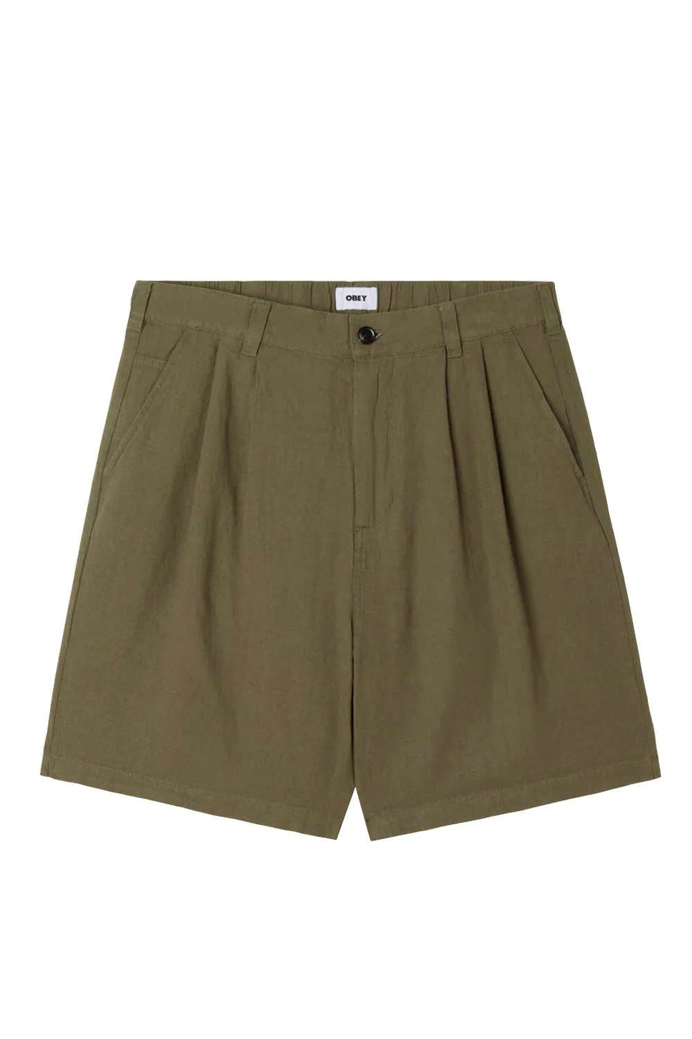 Green shorts on a white background