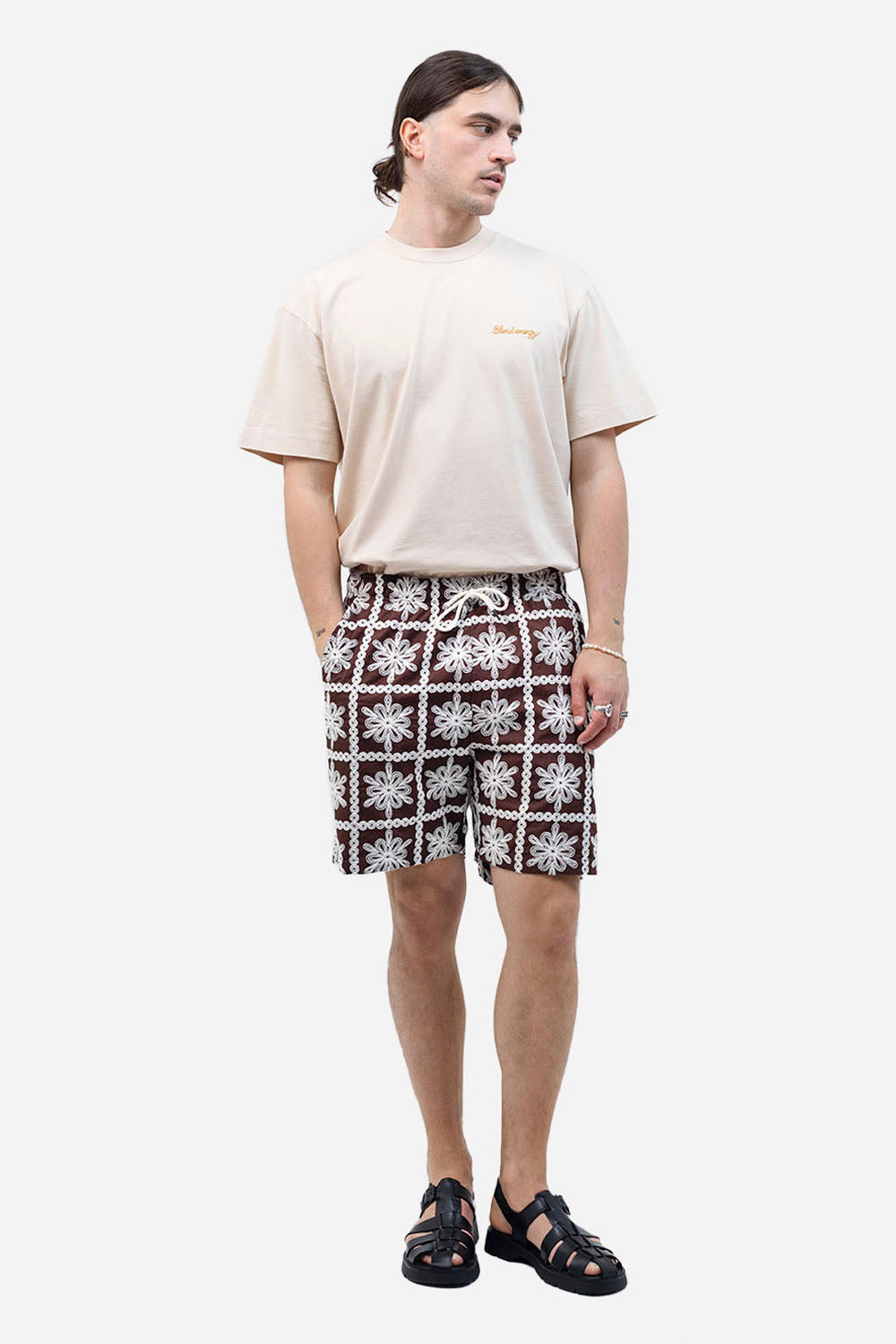 Olow Gujo Short in Khaju — men's relaxed summer short, front view, at Pukas Surf Shop