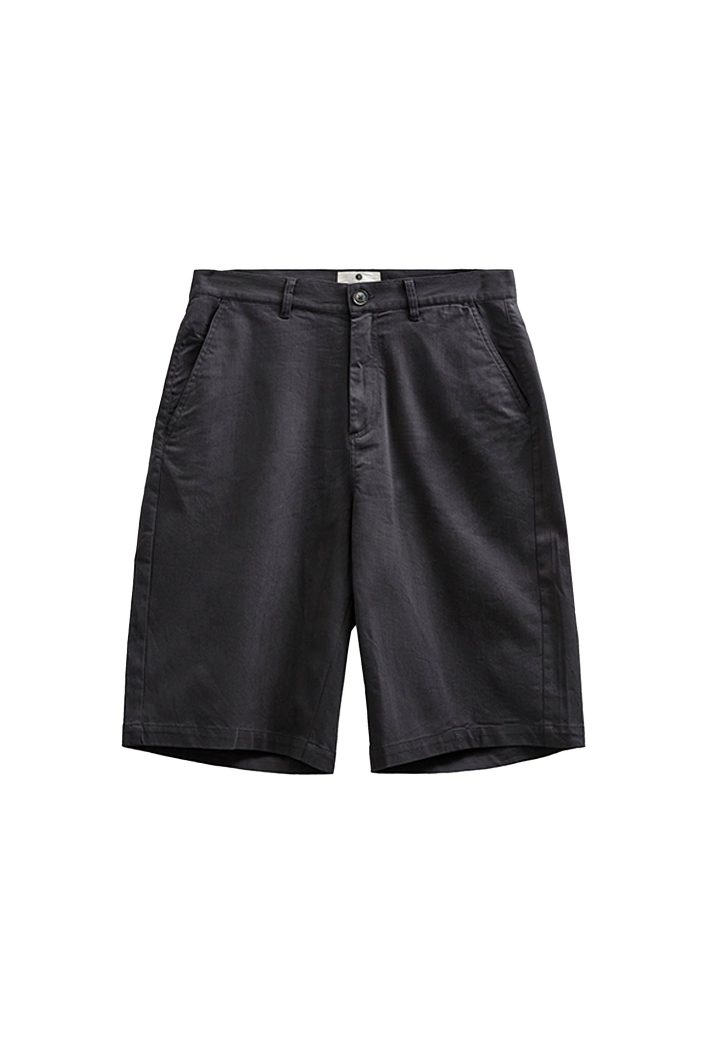 Anerkjendt AkJakob Cotton Shorts in Caviar — men's black chino-style shorts in 97% cotton with elastane