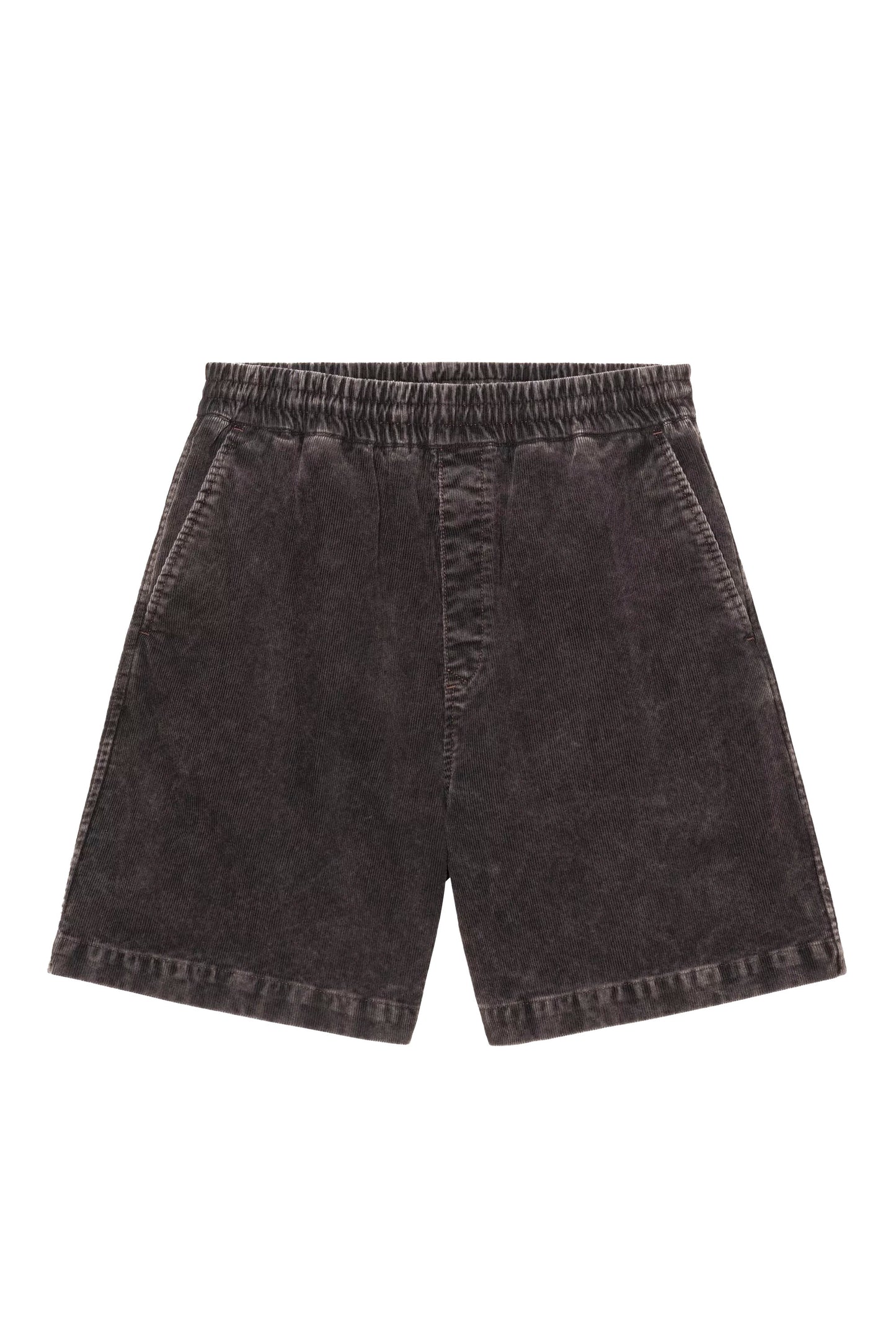Carhartt WIP Reynold Short in shale dusky - front view showing relaxed fit corduroy construction