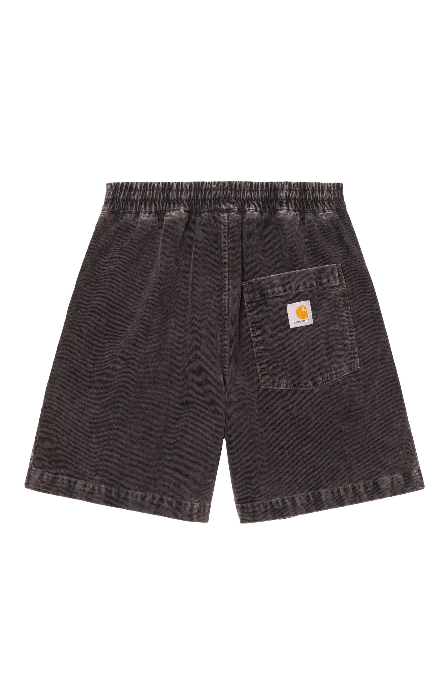 Carhartt WIP Reynold Short in shale dusky - back view with bartack stitching and woven square label