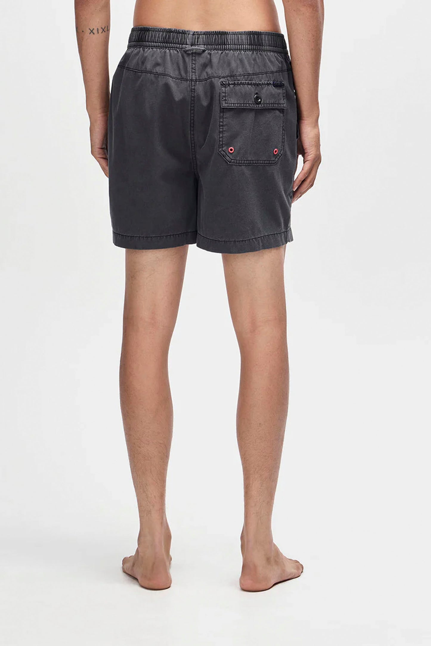 Deus anthracite garment dyed mesh shorts for men - surf lifestyle apparel at Pukas Surf Shop
