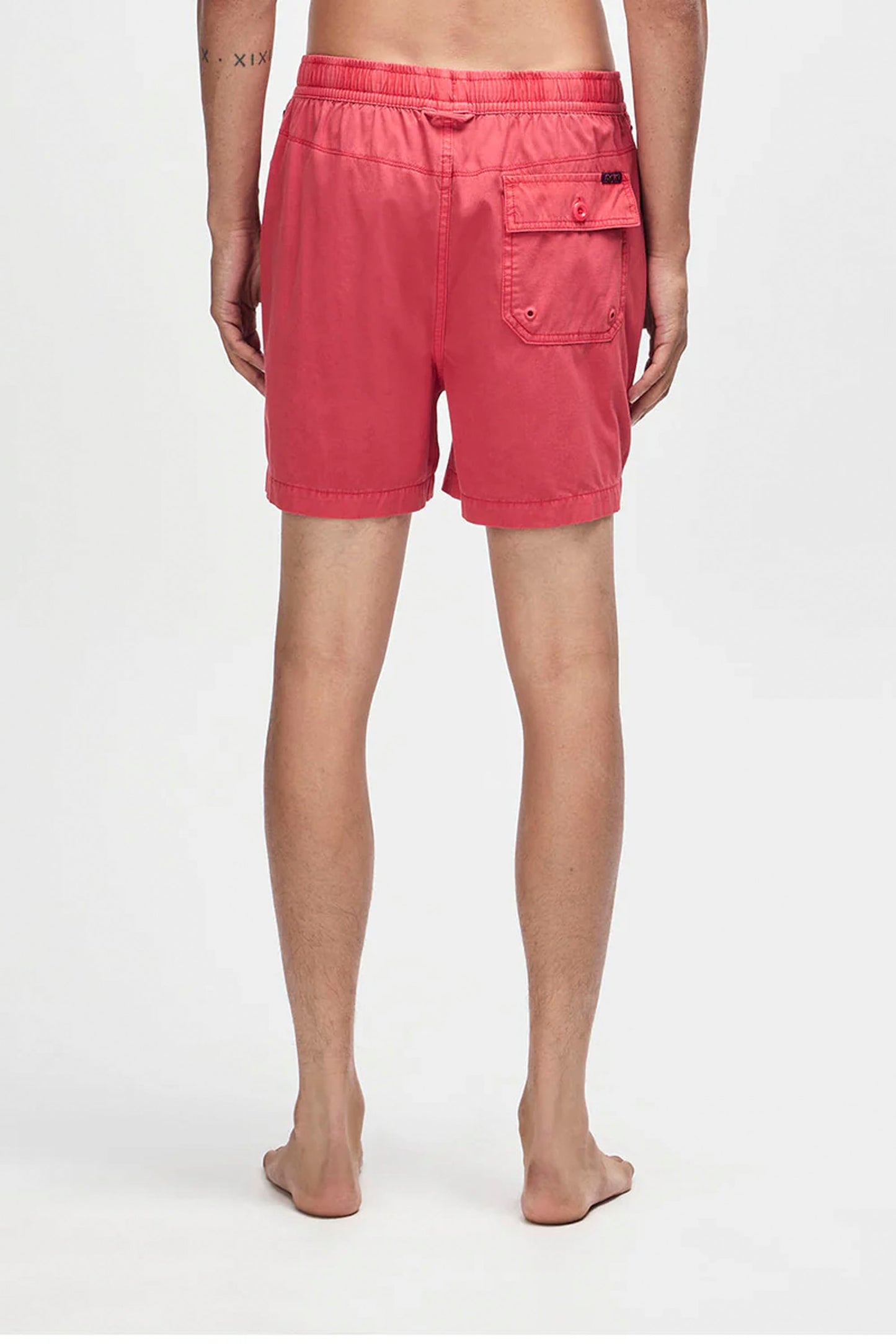 Deus melon red garment dyed mesh shorts for men - surf lifestyle apparel at Pukas Surf Shop

