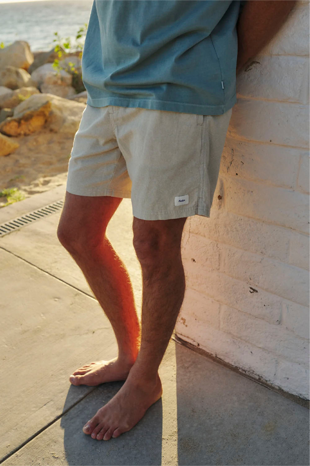 Katin Isaiah Local Short in Light Gray – front view, men's relaxed fit shorts at Pukas Surf Shop