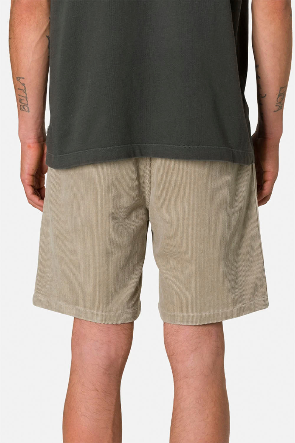 Katin Kord Patio Short in Vintage Khaki – front view, men's corduroy shorts at Pukas Surf Shop