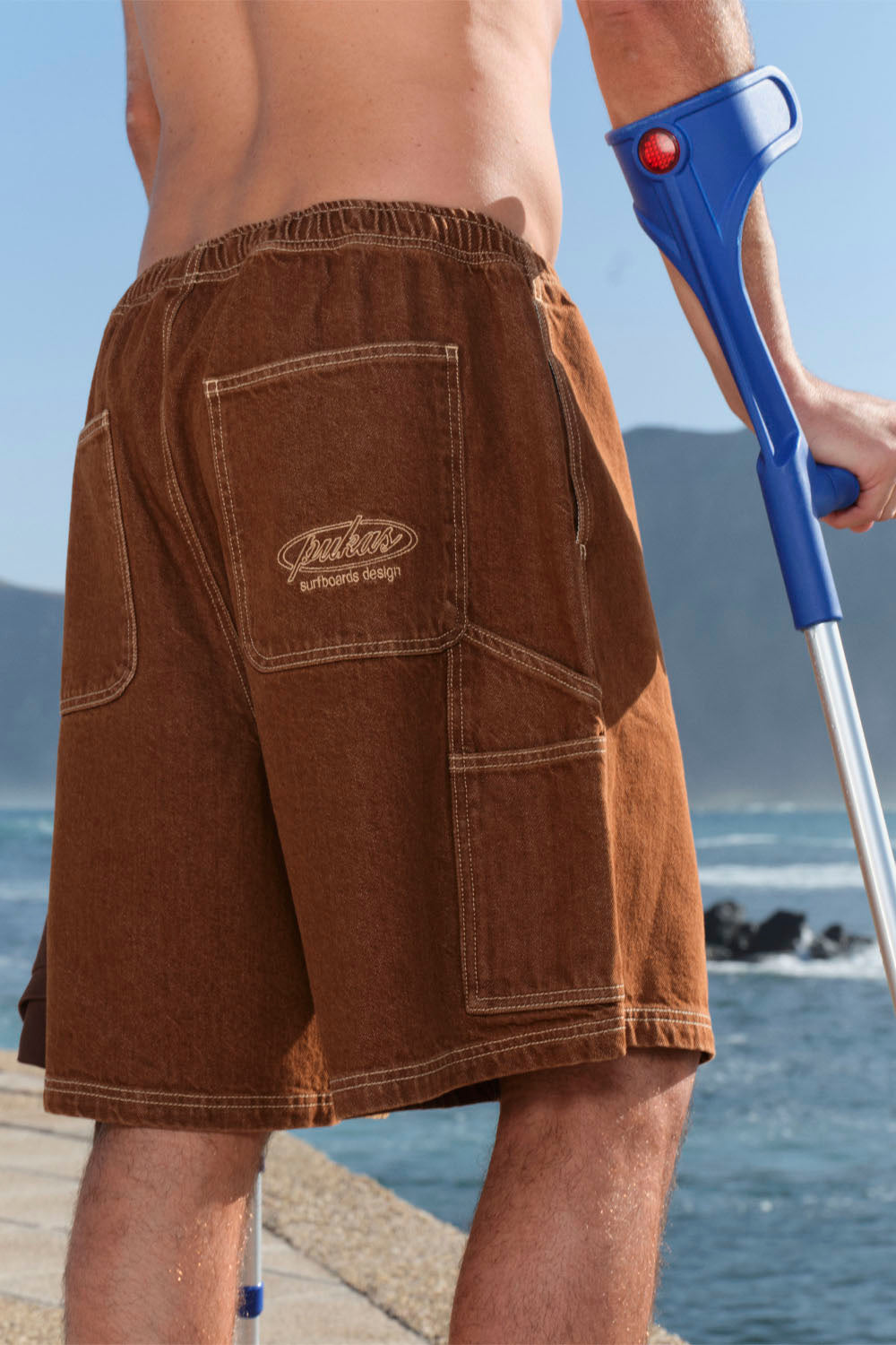 PUKAS Denim Walkshort Washed Brown | Shop at PUKAS SURF SHOP