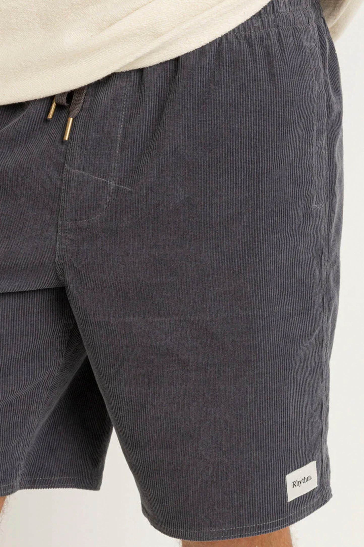 RHYTHM Bouquet Cord Jam Short in slate featuring corduroy fabric and vintage-inspired surf style