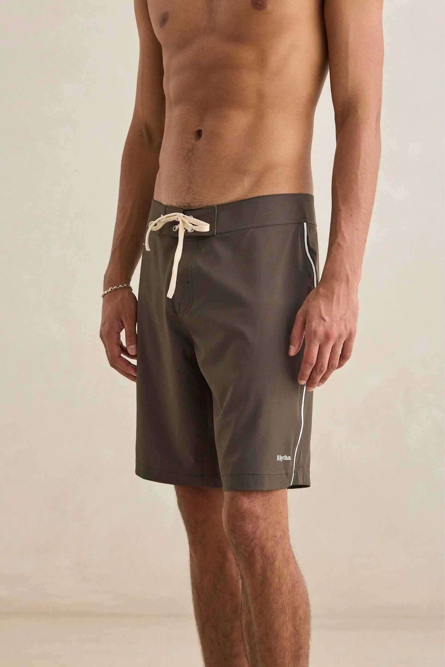 RHYTHM Essential Trunk olive swim trunks for men
