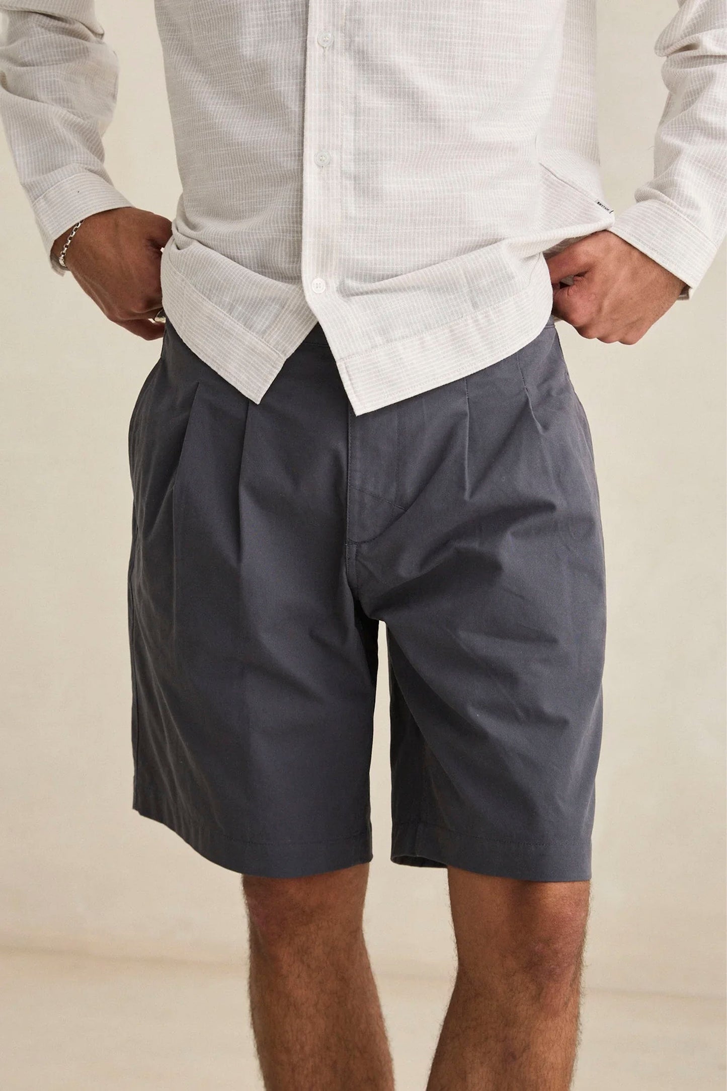 RHYTHM Pleated Short in navy - coastal lifestyle shorts for men
