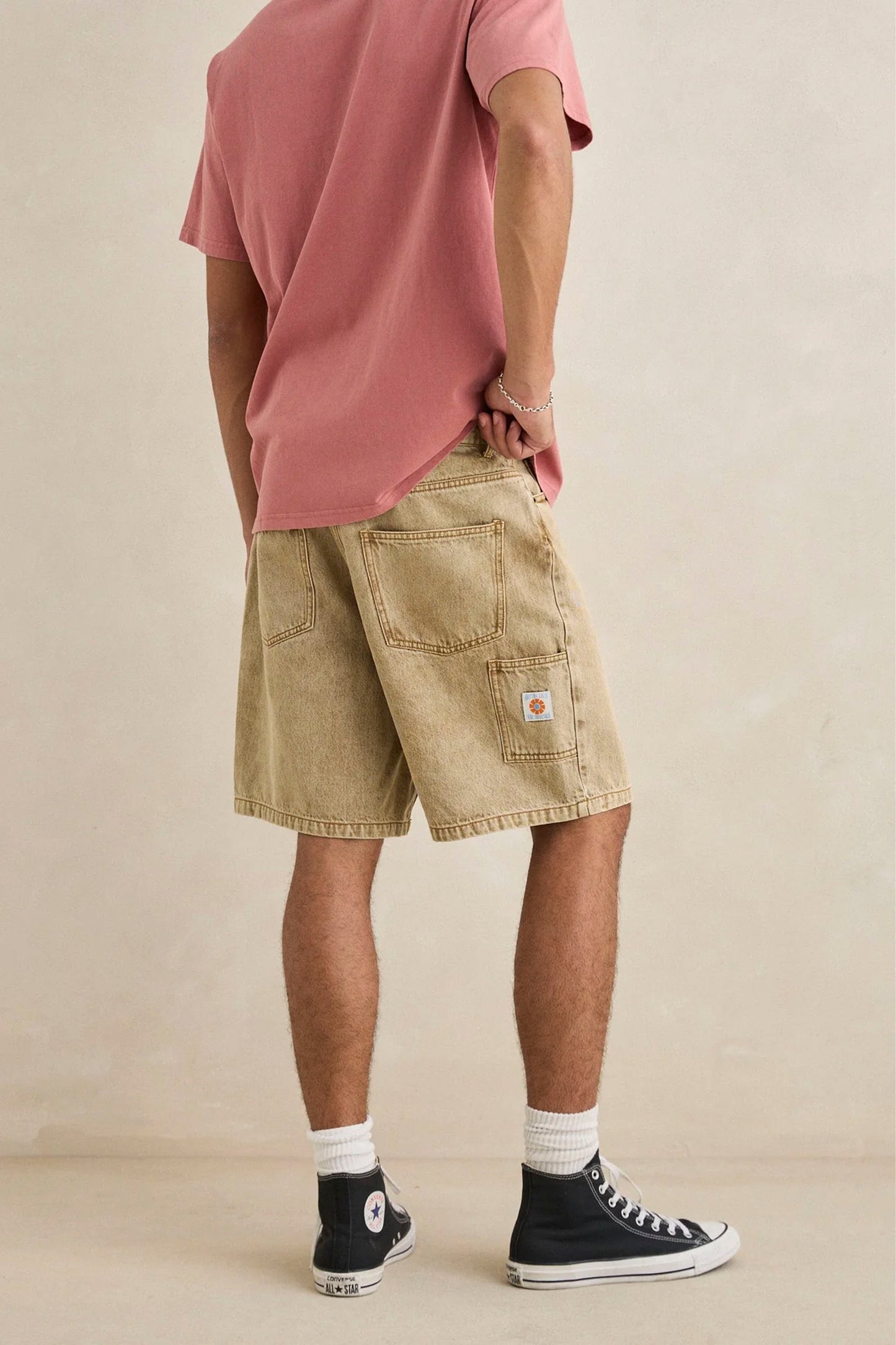 RHYTHM Toby Denim Short in sand - coastal lifestyle shorts for men
