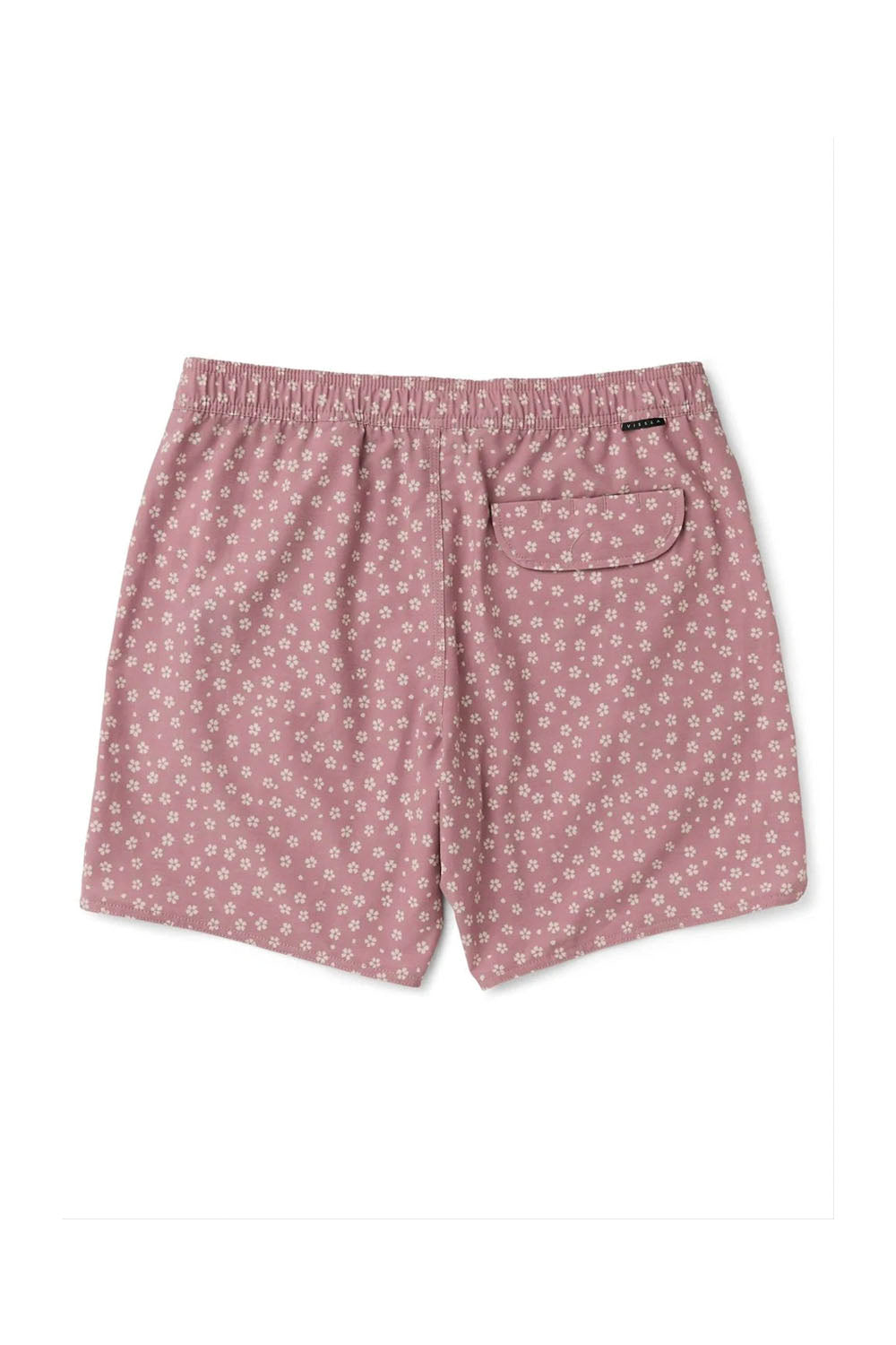 Pink patterned shorts on a white background