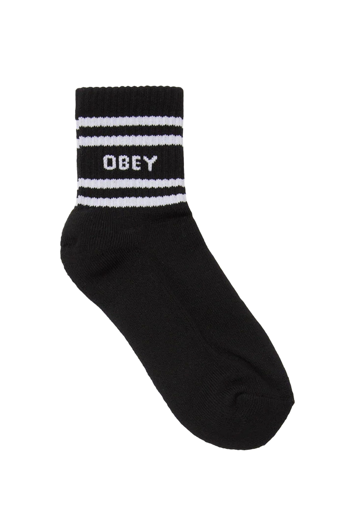Black sock with white stripes and OBEY logo Pukas Surf Shop
