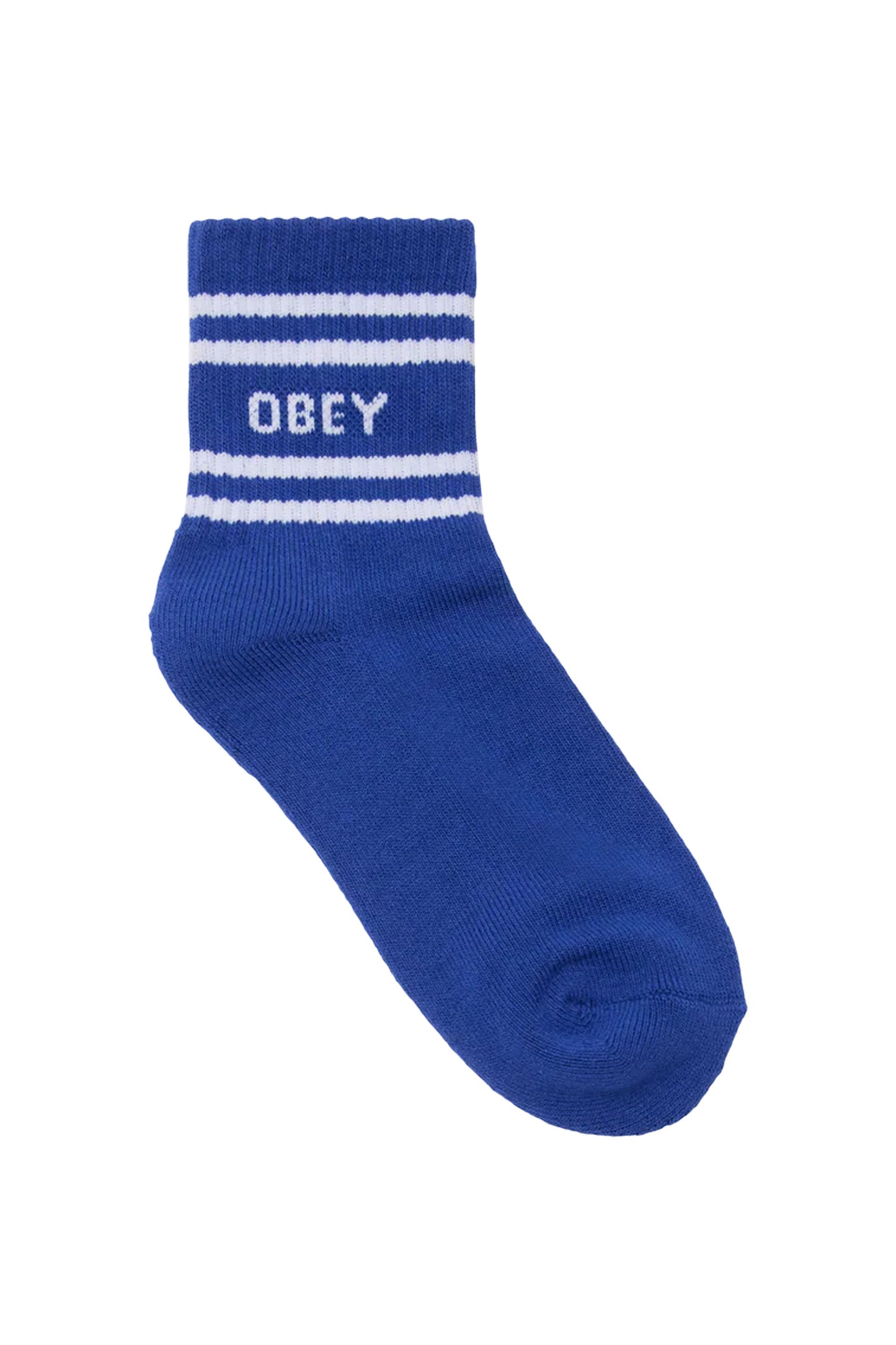 Blue sock with white stripes and OBEY logo Pukas Surf Shop