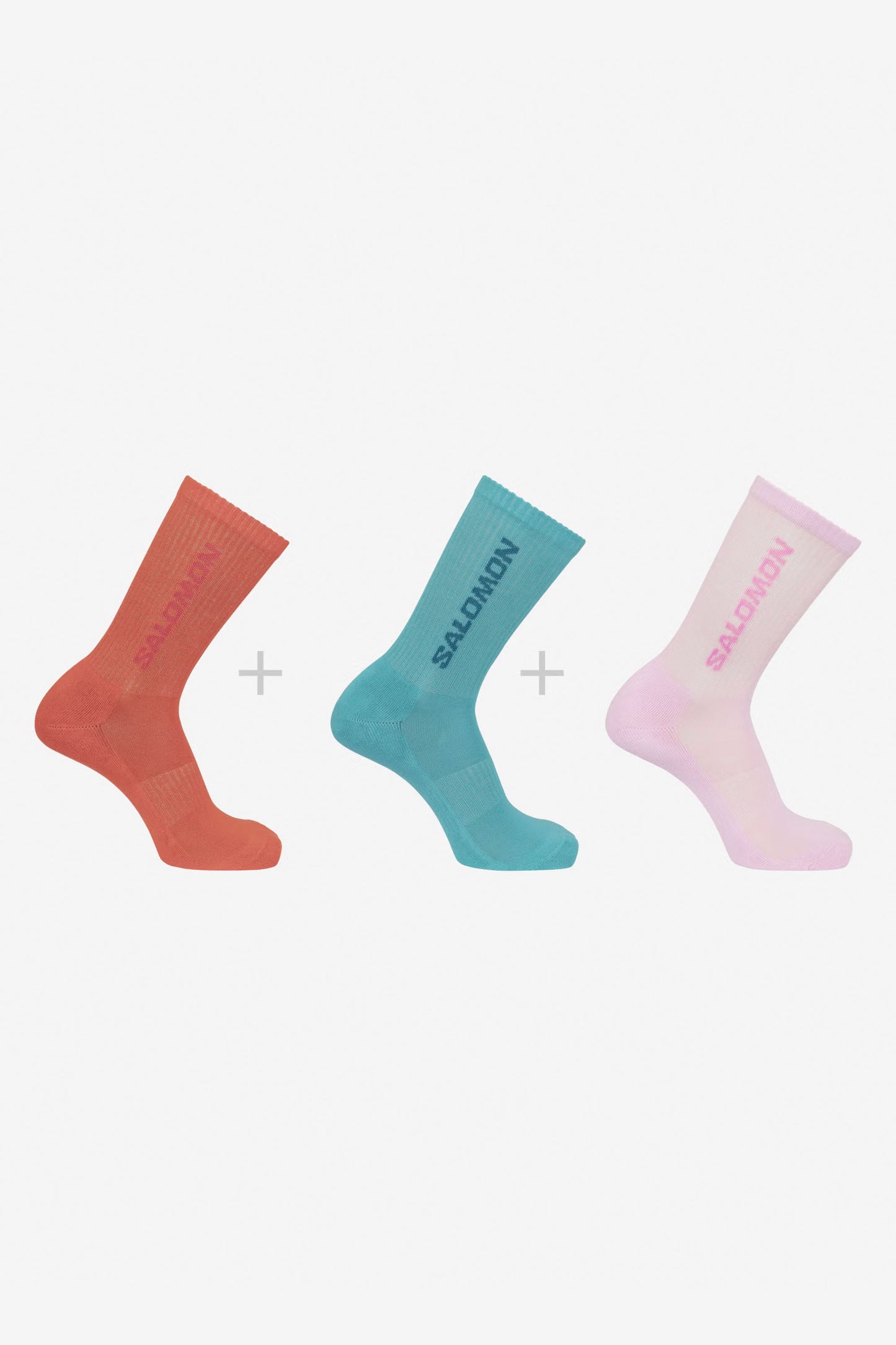 Pukas Surf Shop Salomon Everyday Crew socks in Etherea / Red Orange color combo
