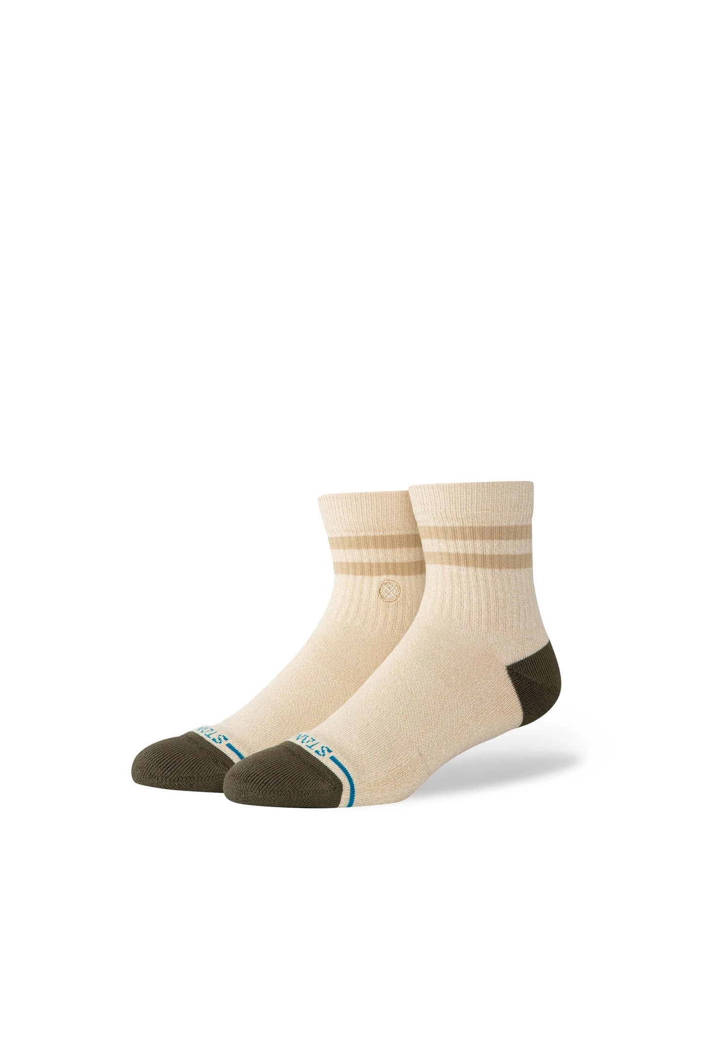 Pukas Surf Shop Stance Marled Stripe Quarter Socks in Ivory