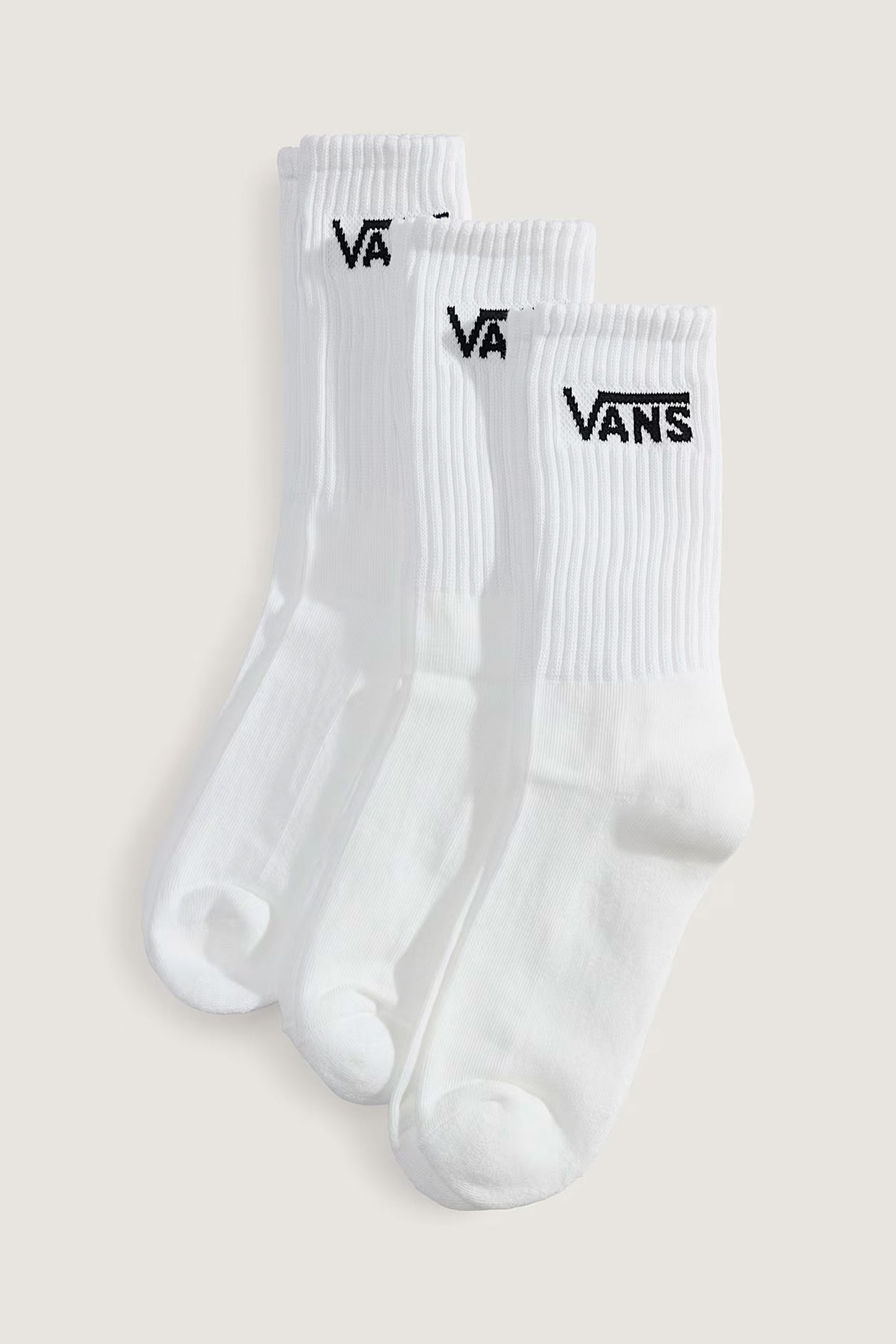 Pukas Surf Shop Vans Classic Crew Socks 3-Pack in White