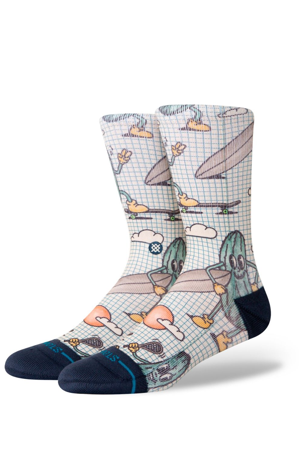 STANCE Feeling Pickled Crew cream men's crew socks – playful surf skate lifestyle premium sock