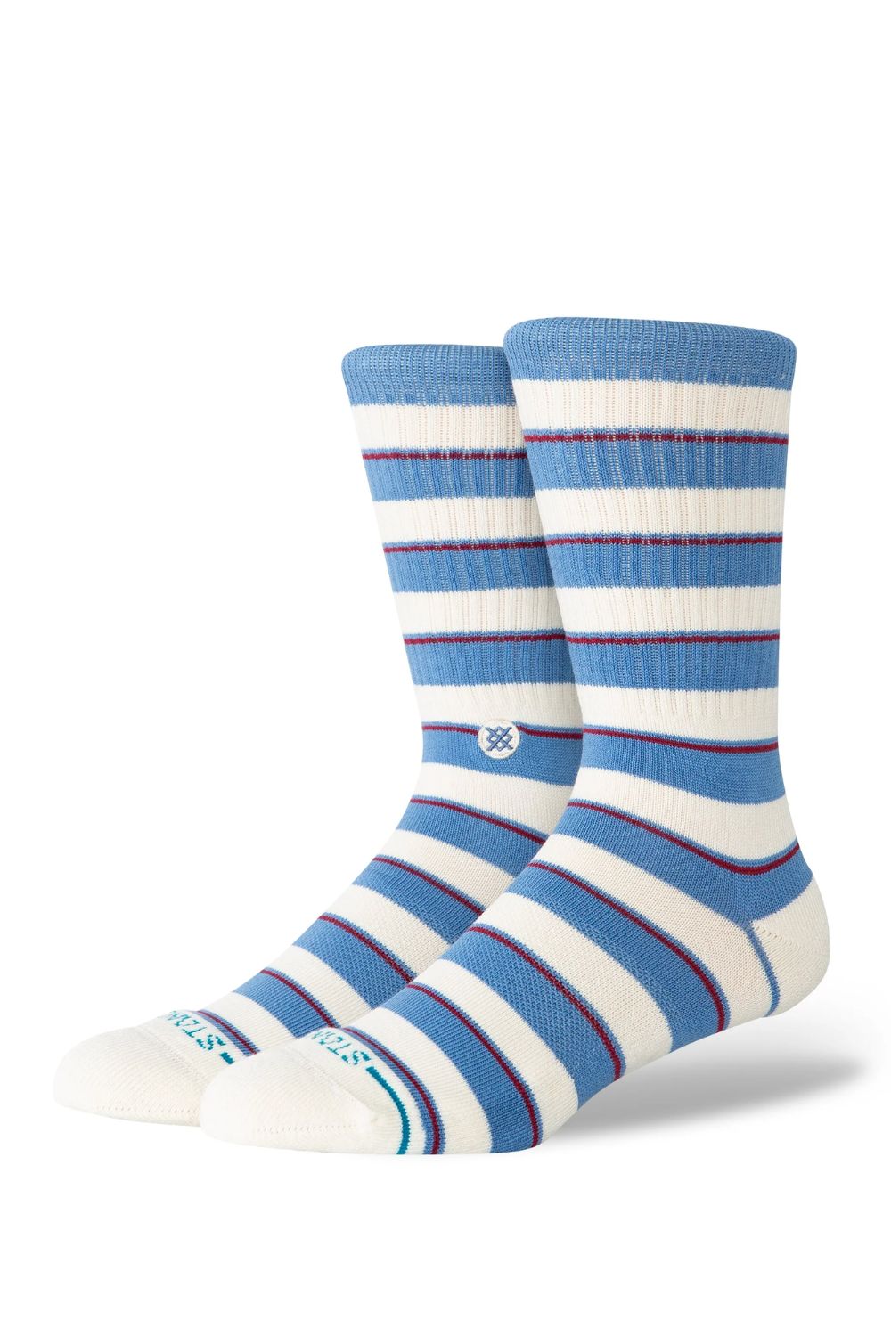 STANCE Striped It Crew socks in Capri Blue — nautical surf lifestyle accessories at Pukas Surf Shop
