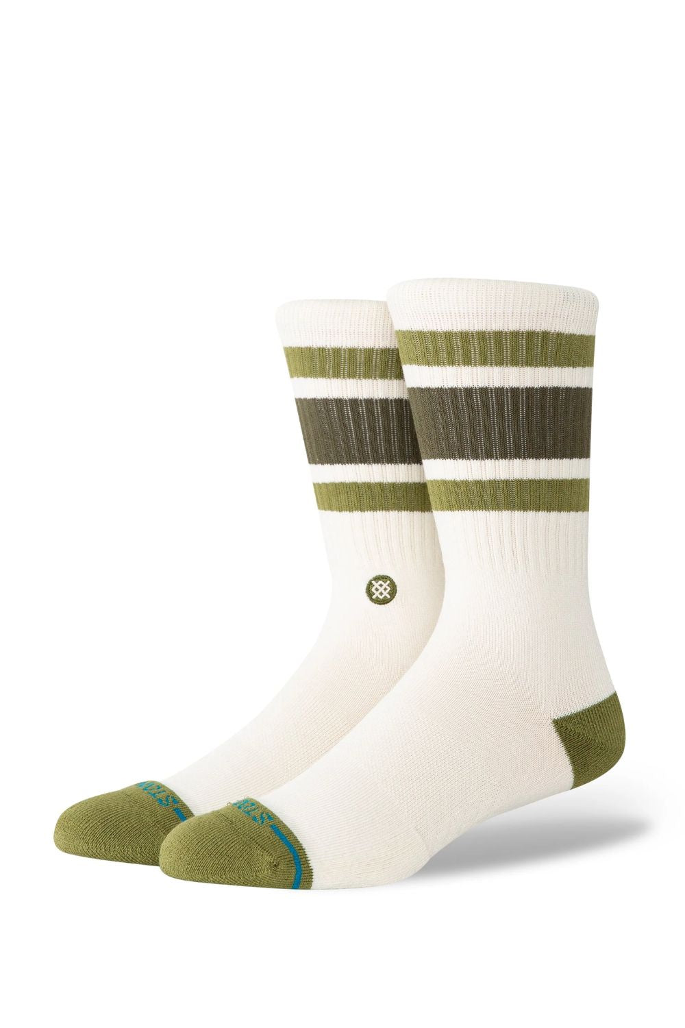 Alt text → STANCE Boyd Crew military green men's crew socks – utilitarian earthy tone surf street lifestyle
