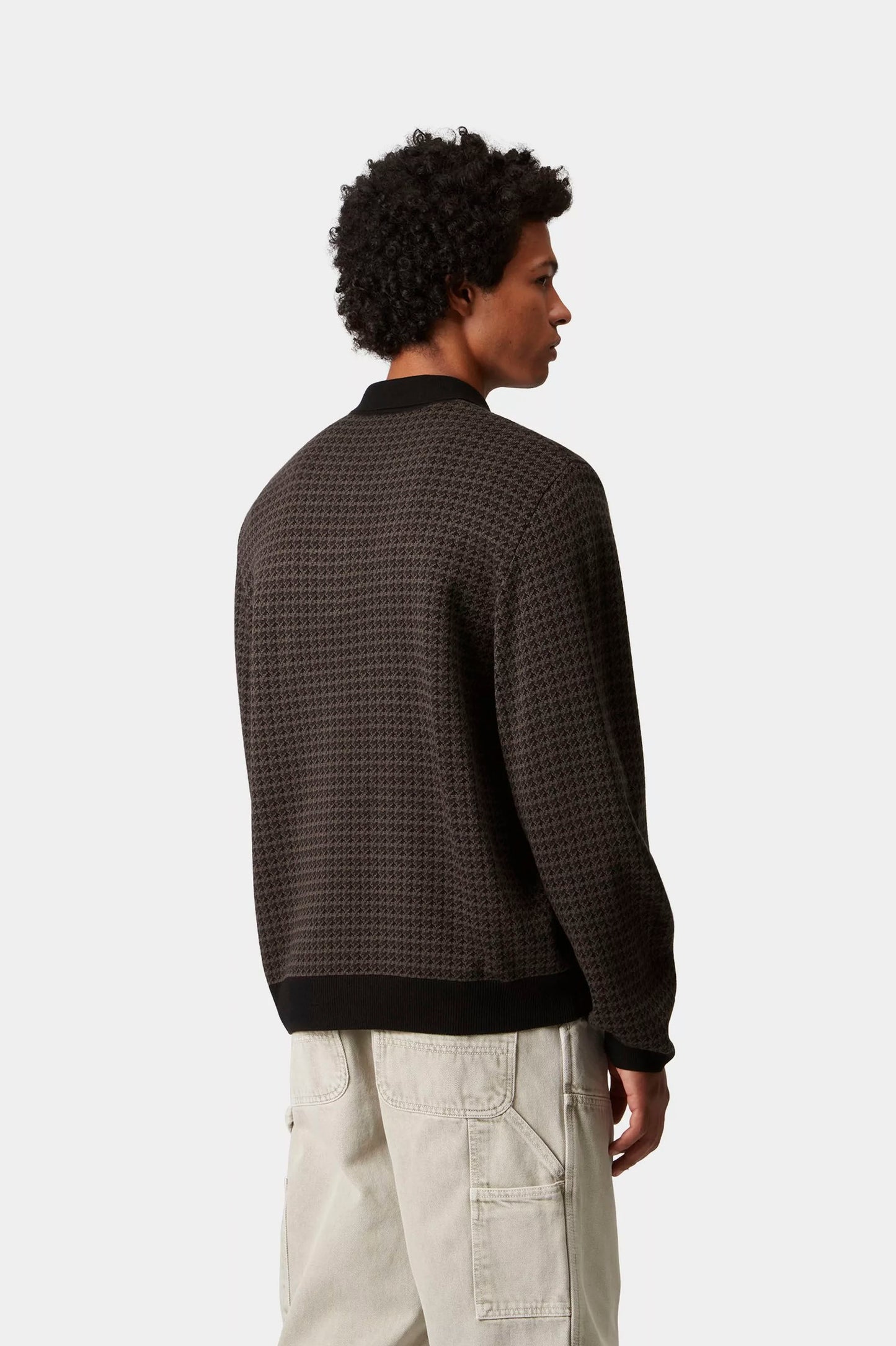 Pukas Surf Shop Carhartt WIP long-sleeve houndstooth polo vitola heather relaxed knit style