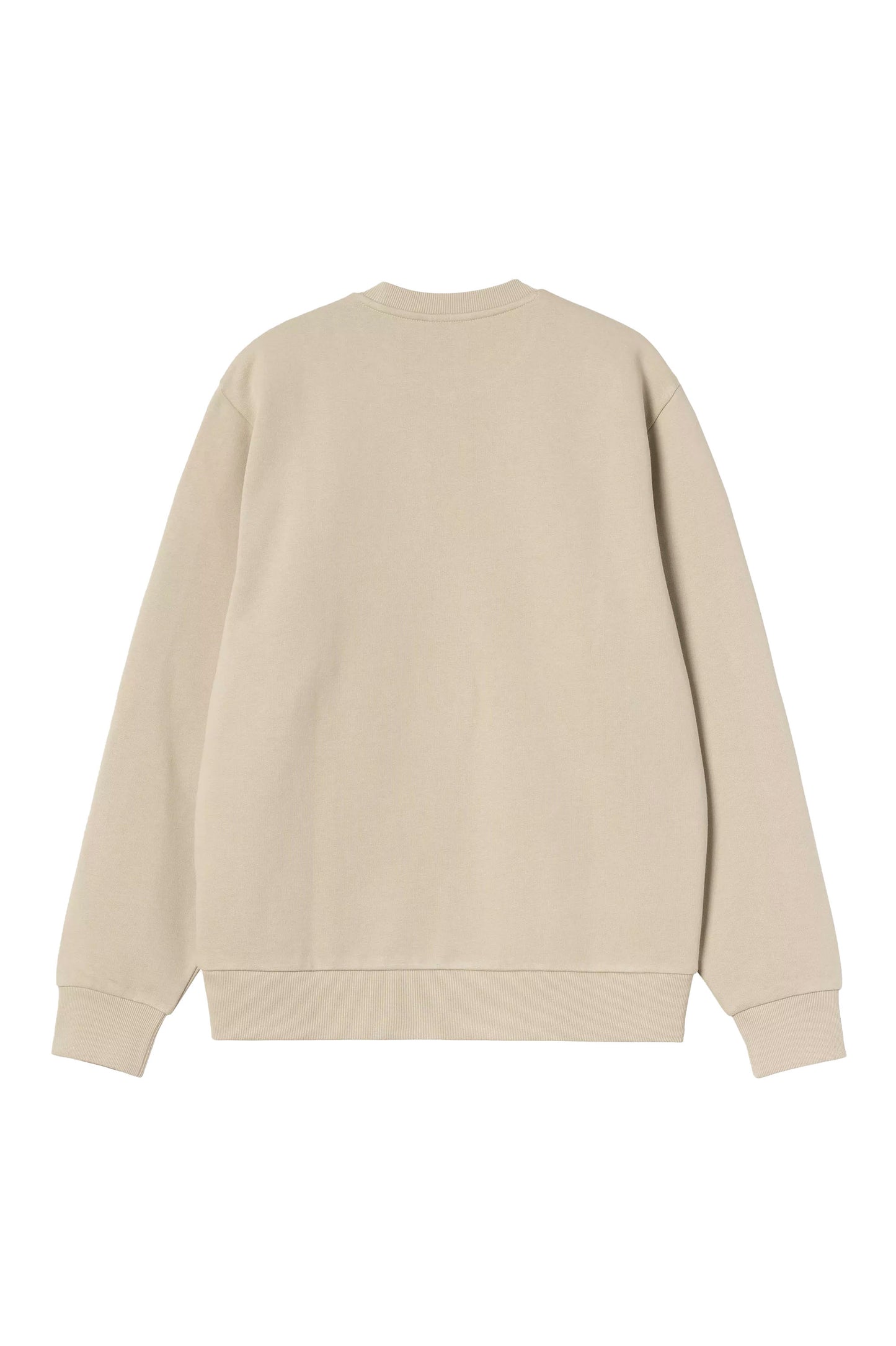 Carhartt WIP Script Embroidery Sweat in barchan - back view showing heavyweight cotton construction