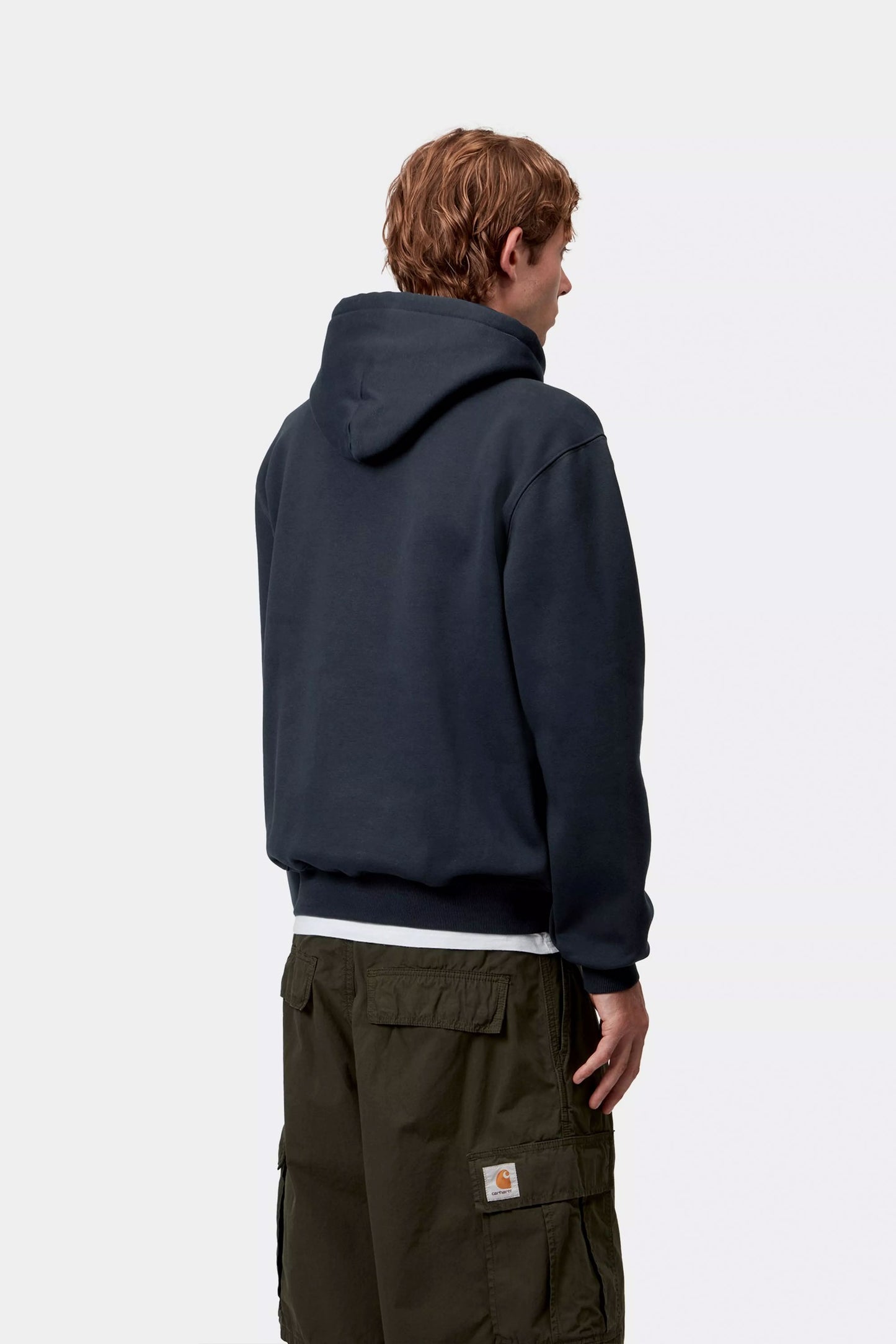 Pukas Surf Shop Carhartt WIP hooded pullover sweatshirt in Deep Night and Palisander