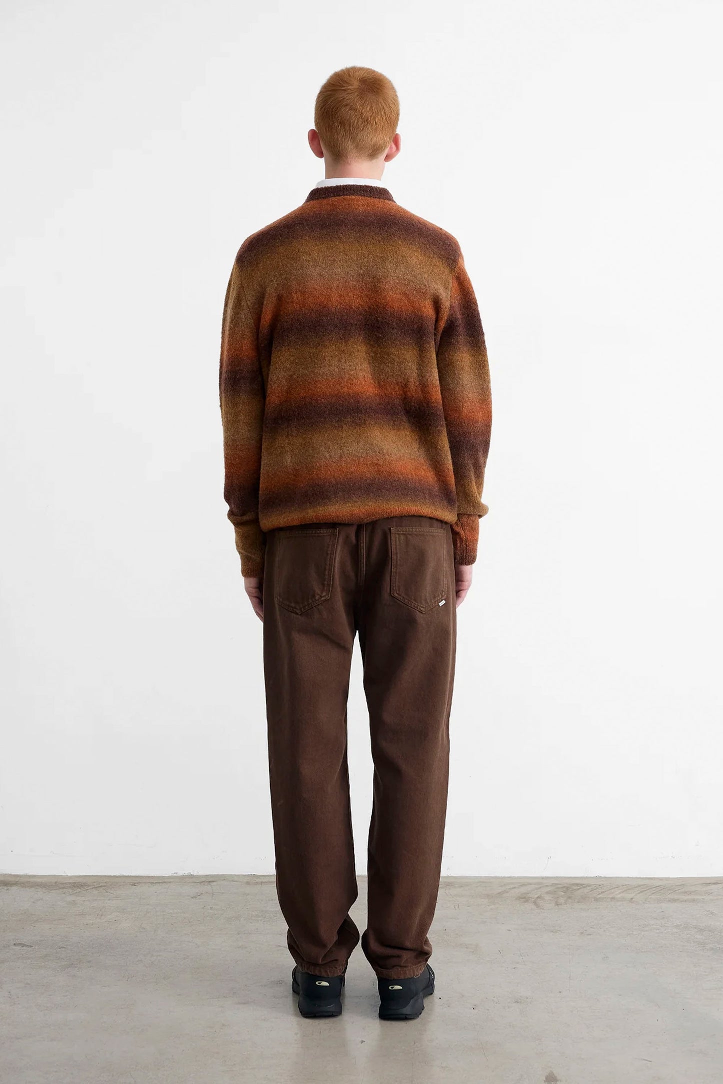 Edmmond Studios Pukas Surf Shop Oregon Sweater Plain Chocolate bouclé crew textured tan tones