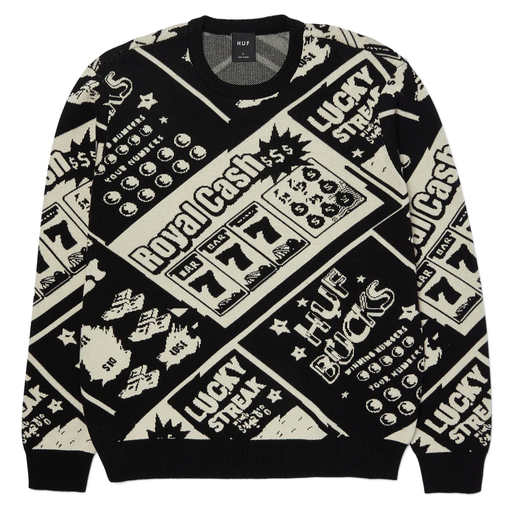 Pukas Surf Shop Man Sweat HUF Lucky Crewneck Sweater Black