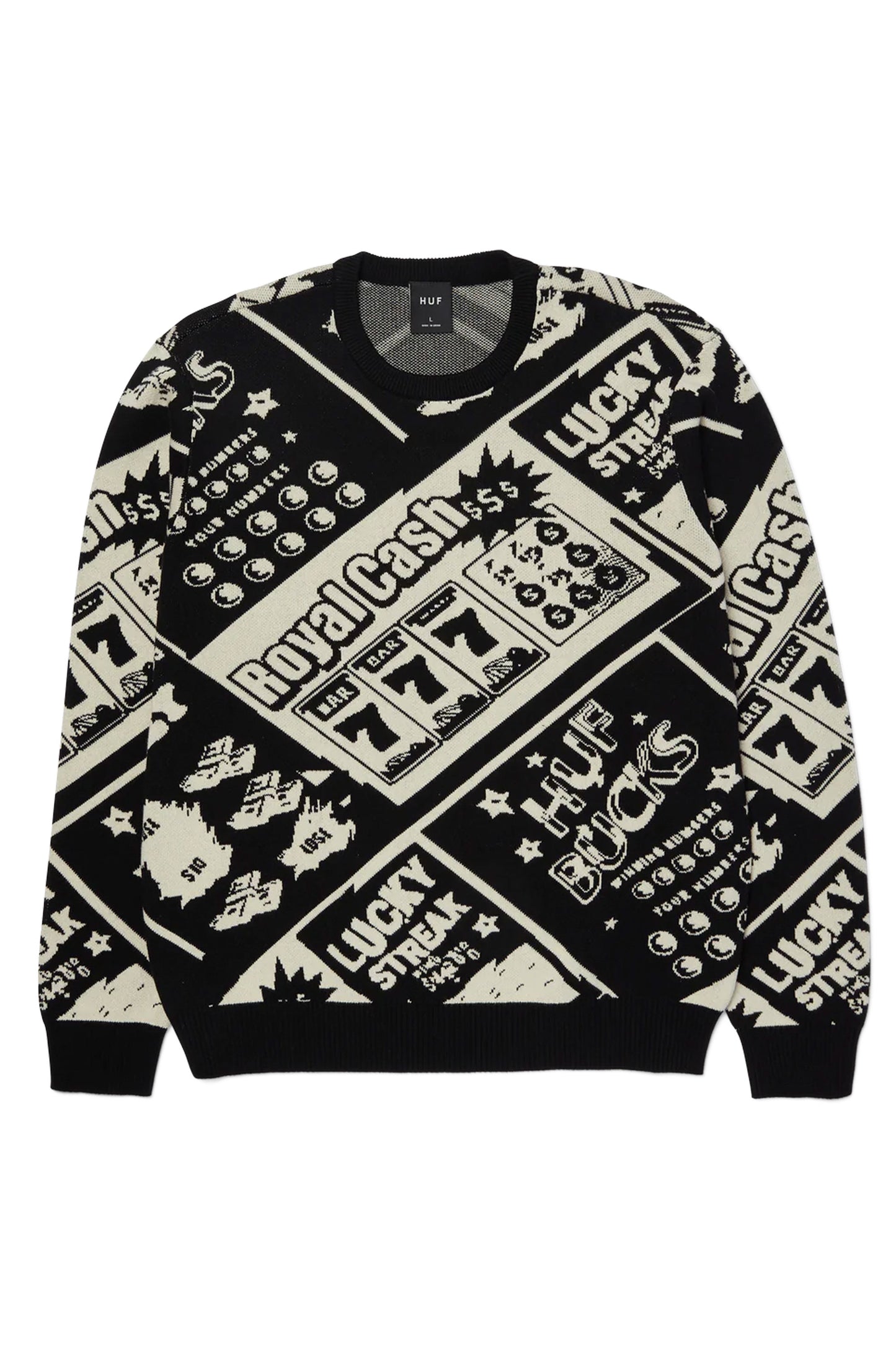 Pukas Surf Shop Man Sweat HUF Lucky Crewneck Sweater Black